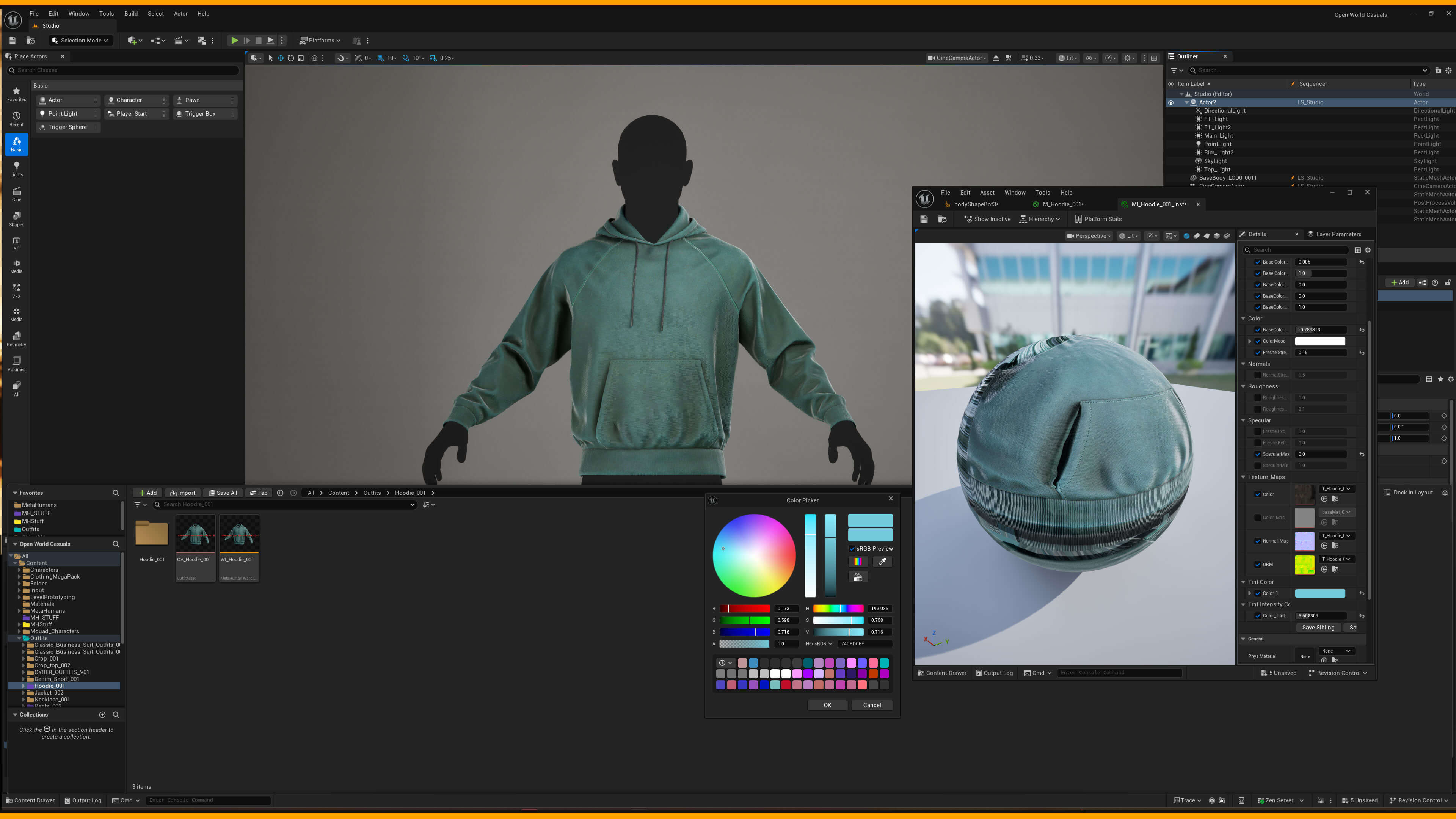 Hoodie 001 for Metahuman Low-Poly 3D Model MHPKG Source 3D Model