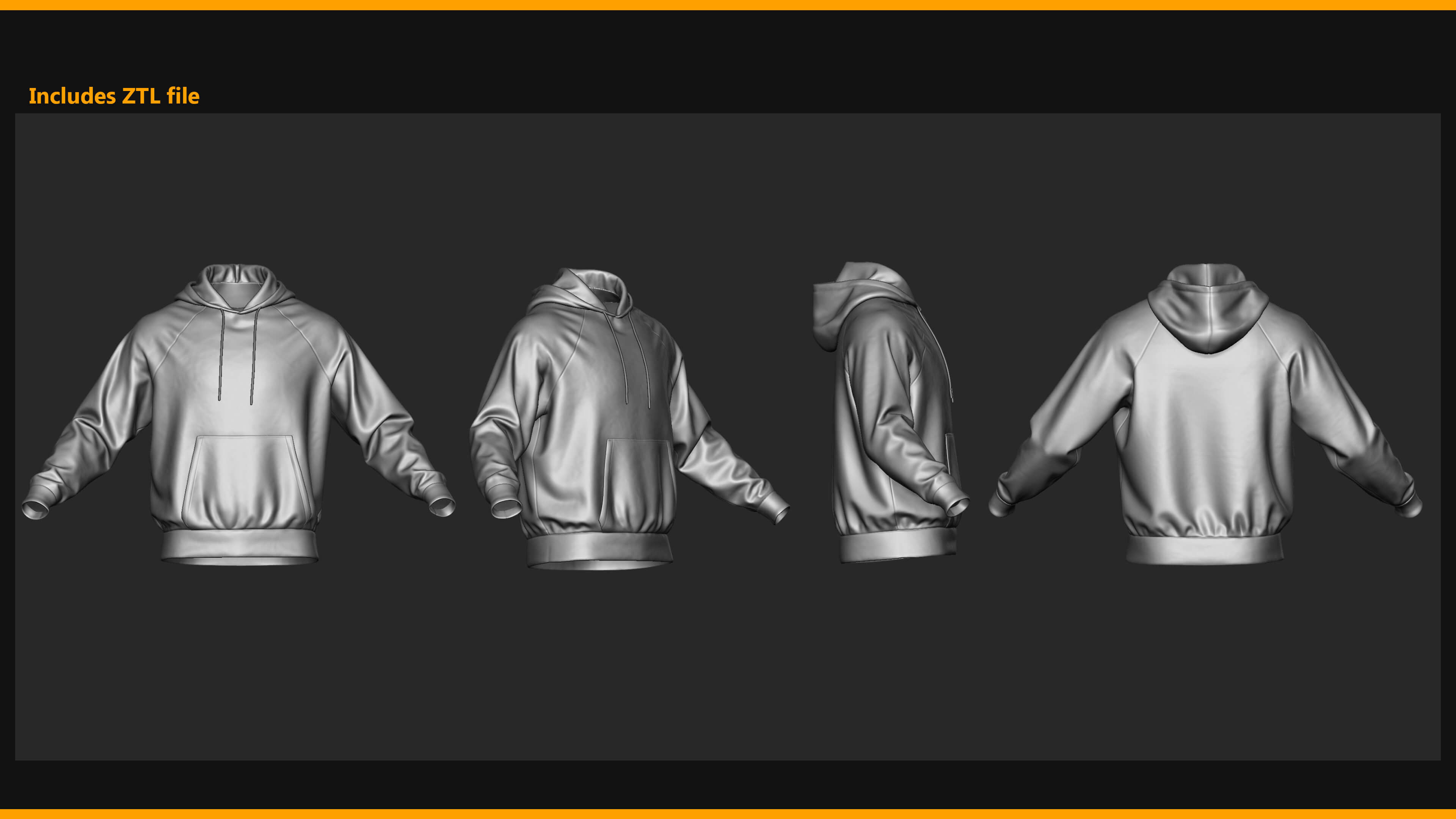 Hoodie 001 for Metahuman Low-Poly 3D Model MHPKG Source 3D Model