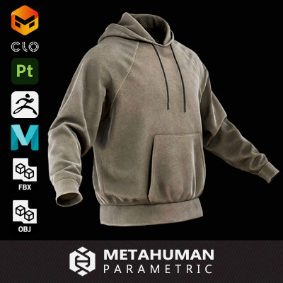 Hoodie 001 (ZBrush / Clo3D & Marvelous Designer / Substance