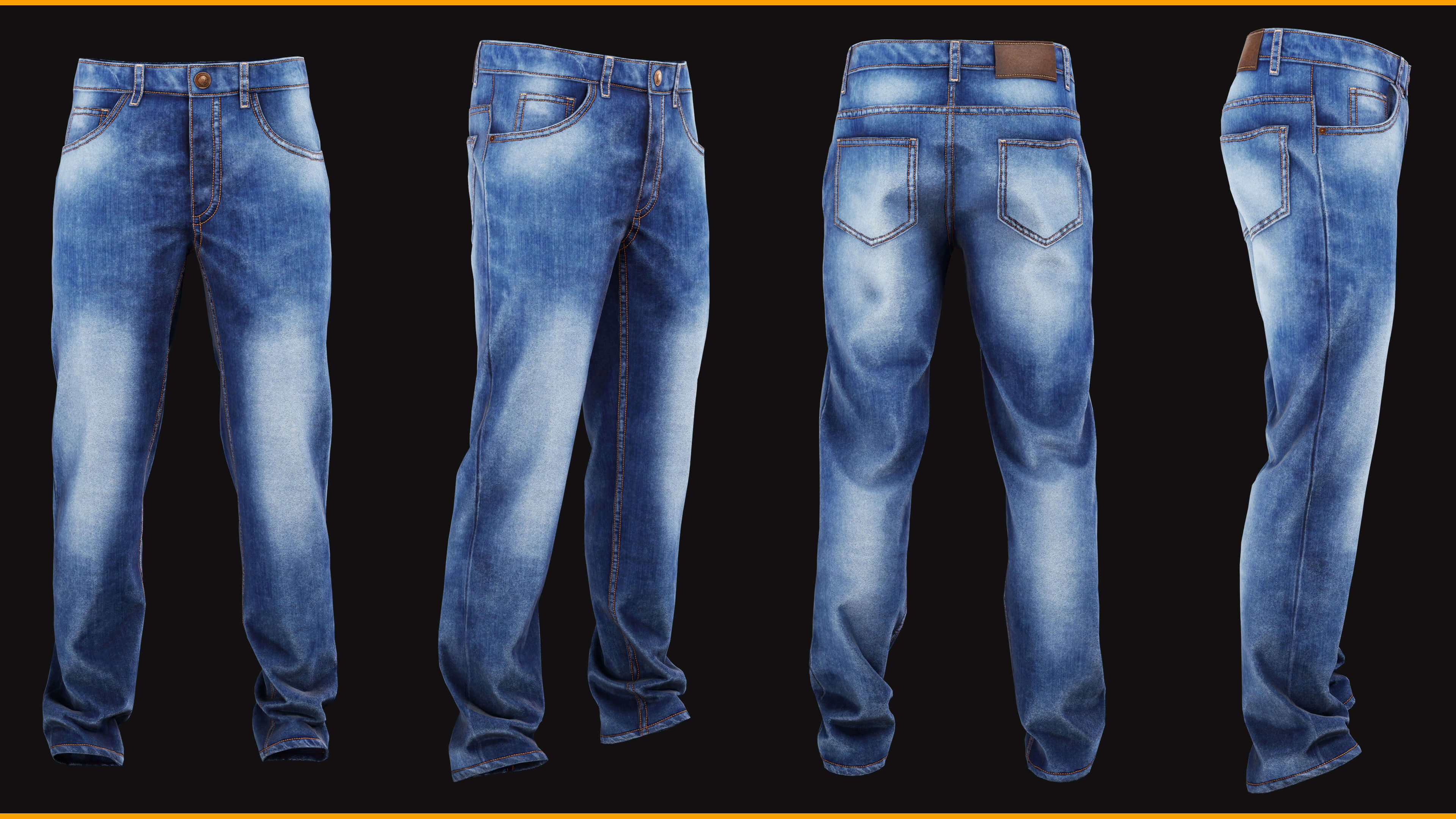 Jeans 002 ZBrush / Clo3D &amp Marvelous Designer / Substan 3D Model