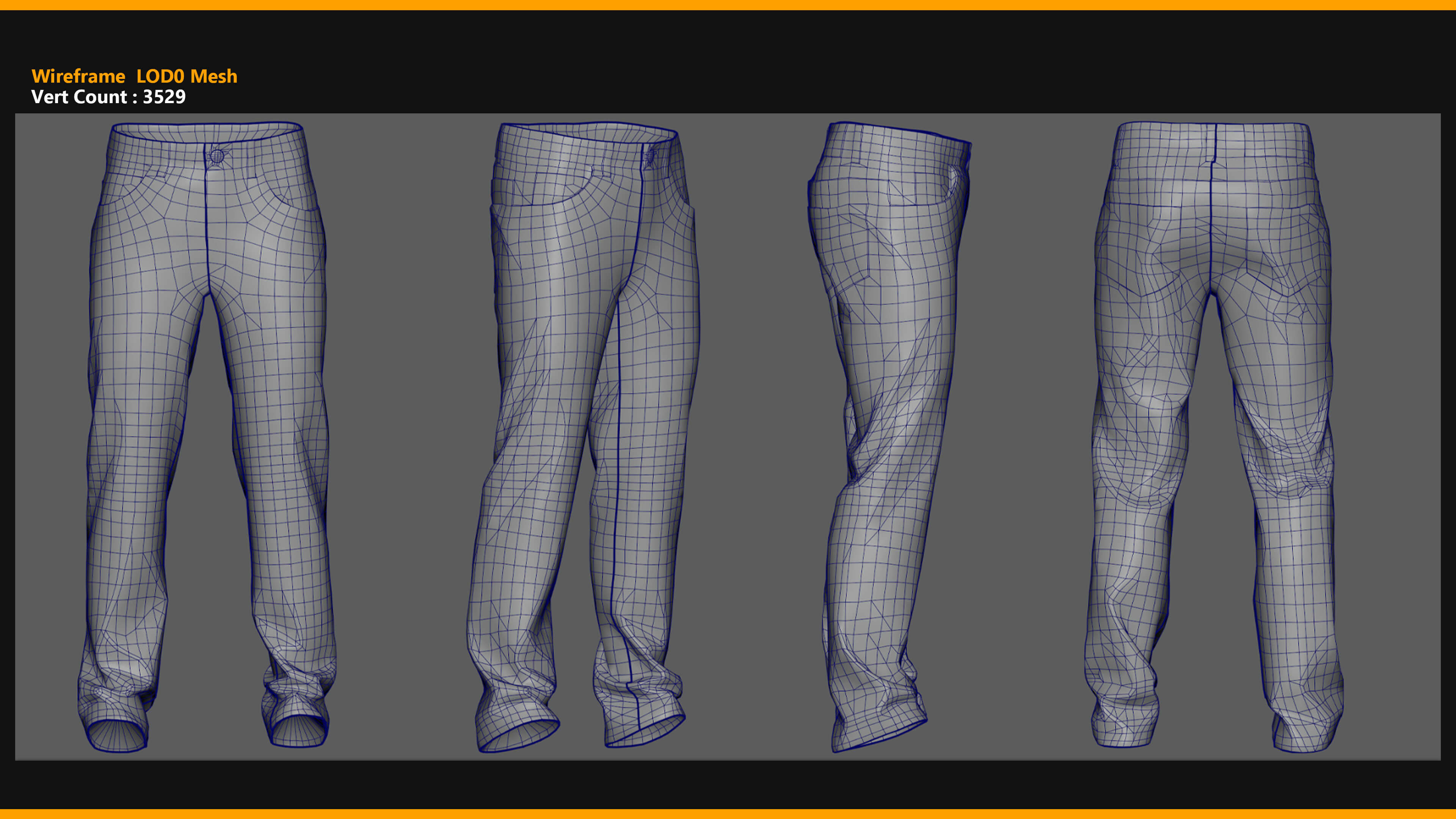 Jeans 002 ZBrush / Clo3D & Marvelous Designer / Substan 3D Model