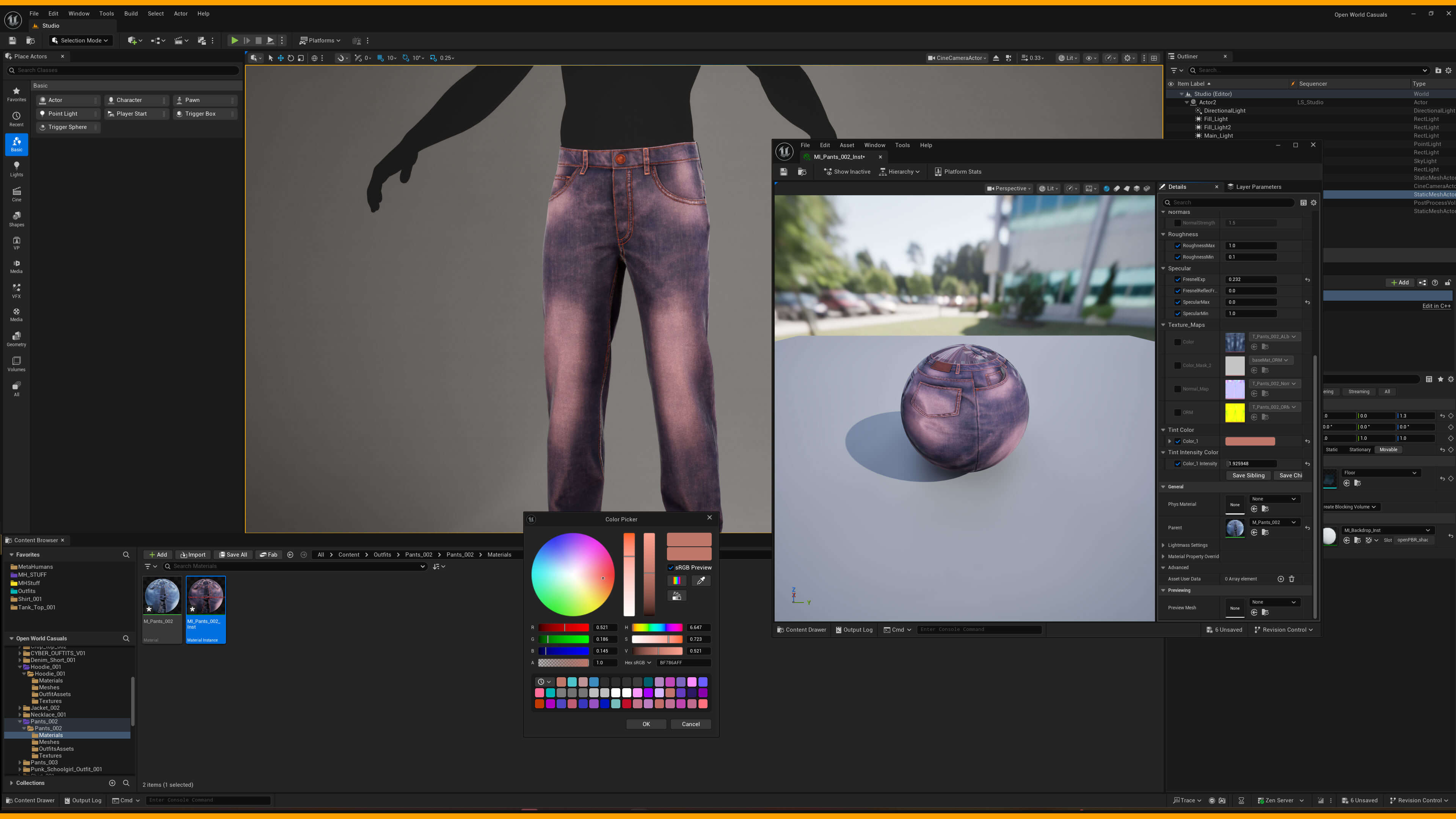 Jeans 002 ZBrush / Clo3D &amp Marvelous Designer / Substan 3D Model
