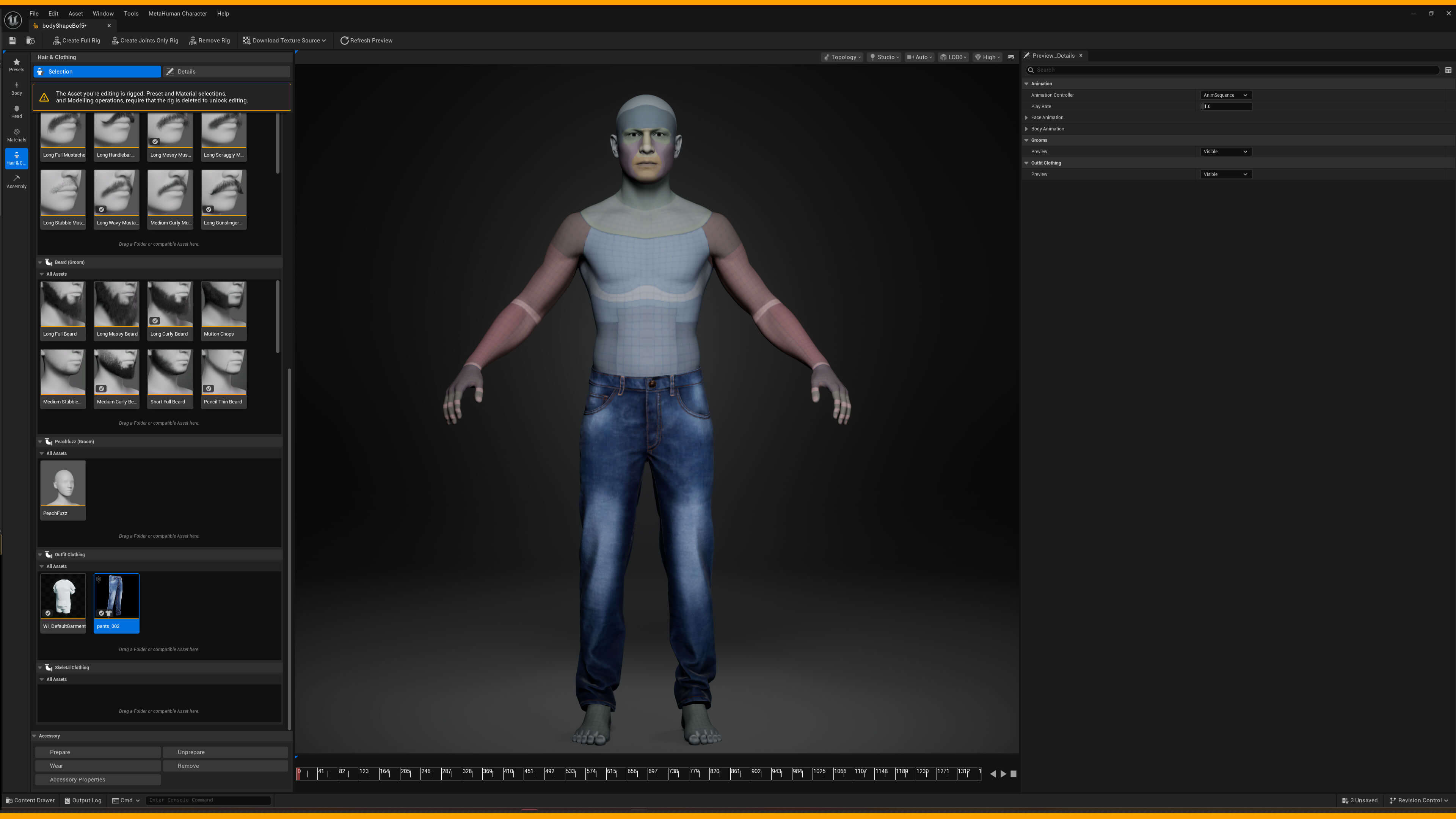 Jeans 002 ZBrush / Clo3D &amp Marvelous Designer / Substan 3D Model