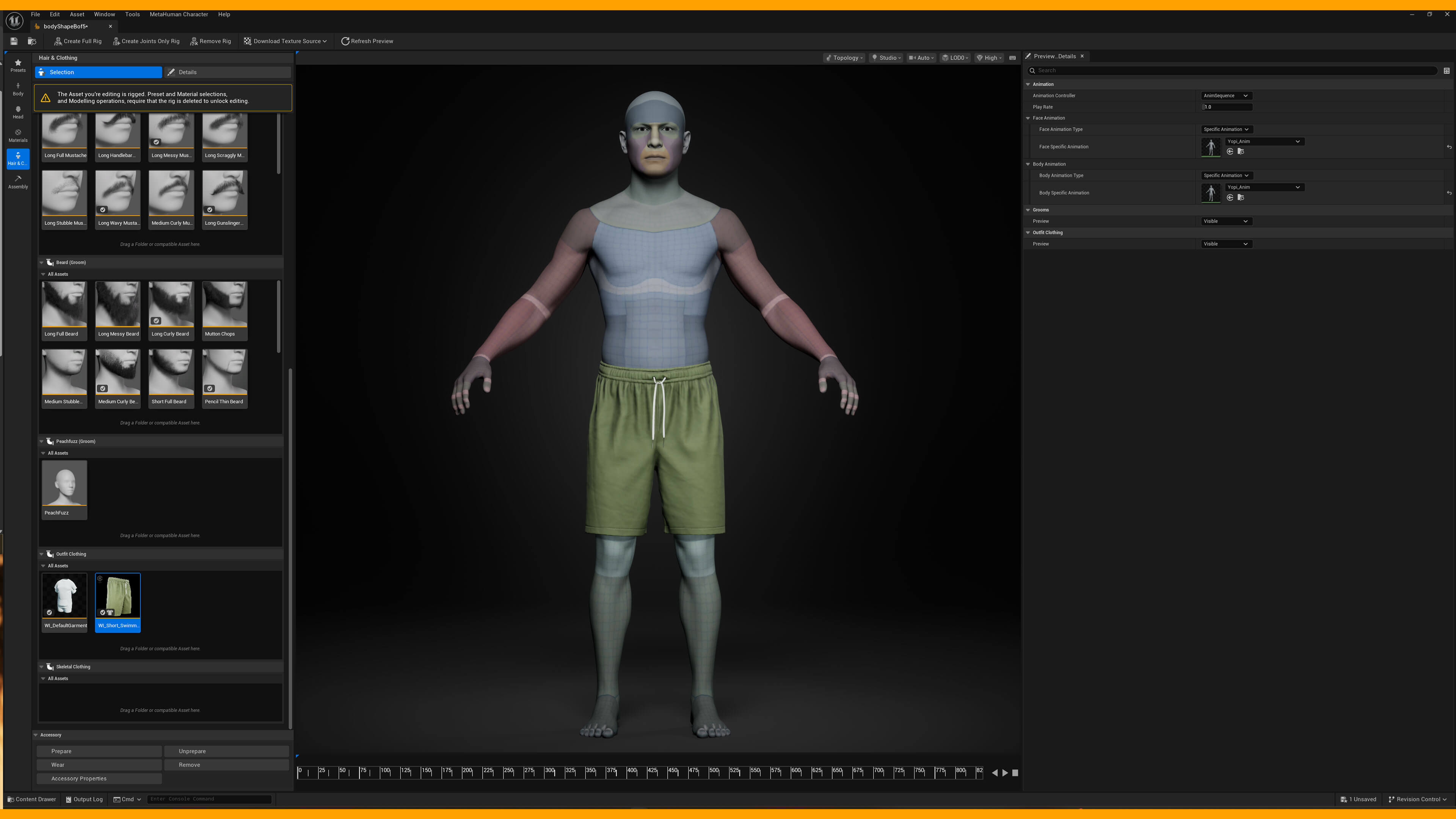 Short Swimming 001 for MetaHuman - MHPKG 3D Model