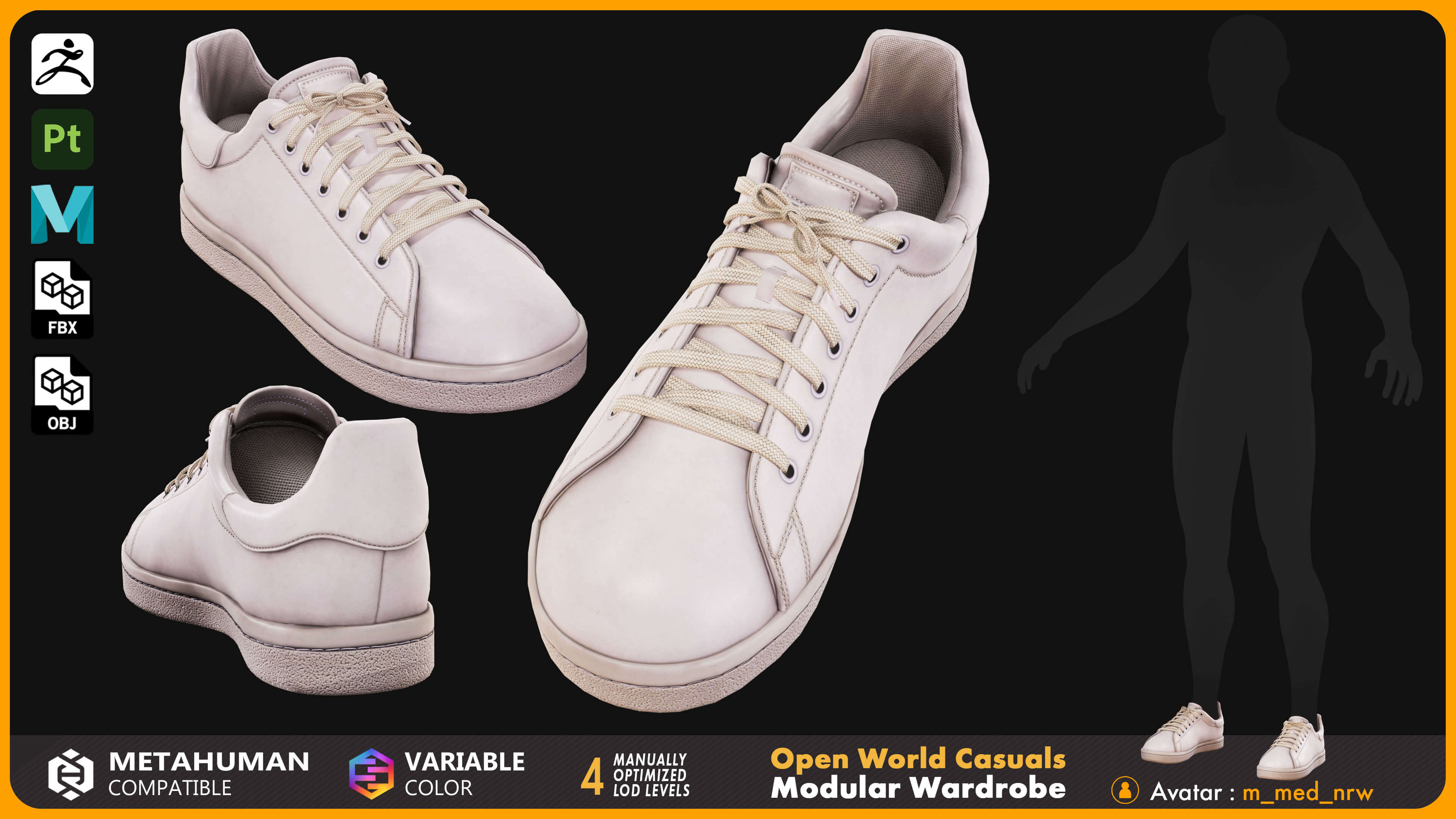 Sneakers 003 ZBrush / Substance Painter / MHPKG 3D Model