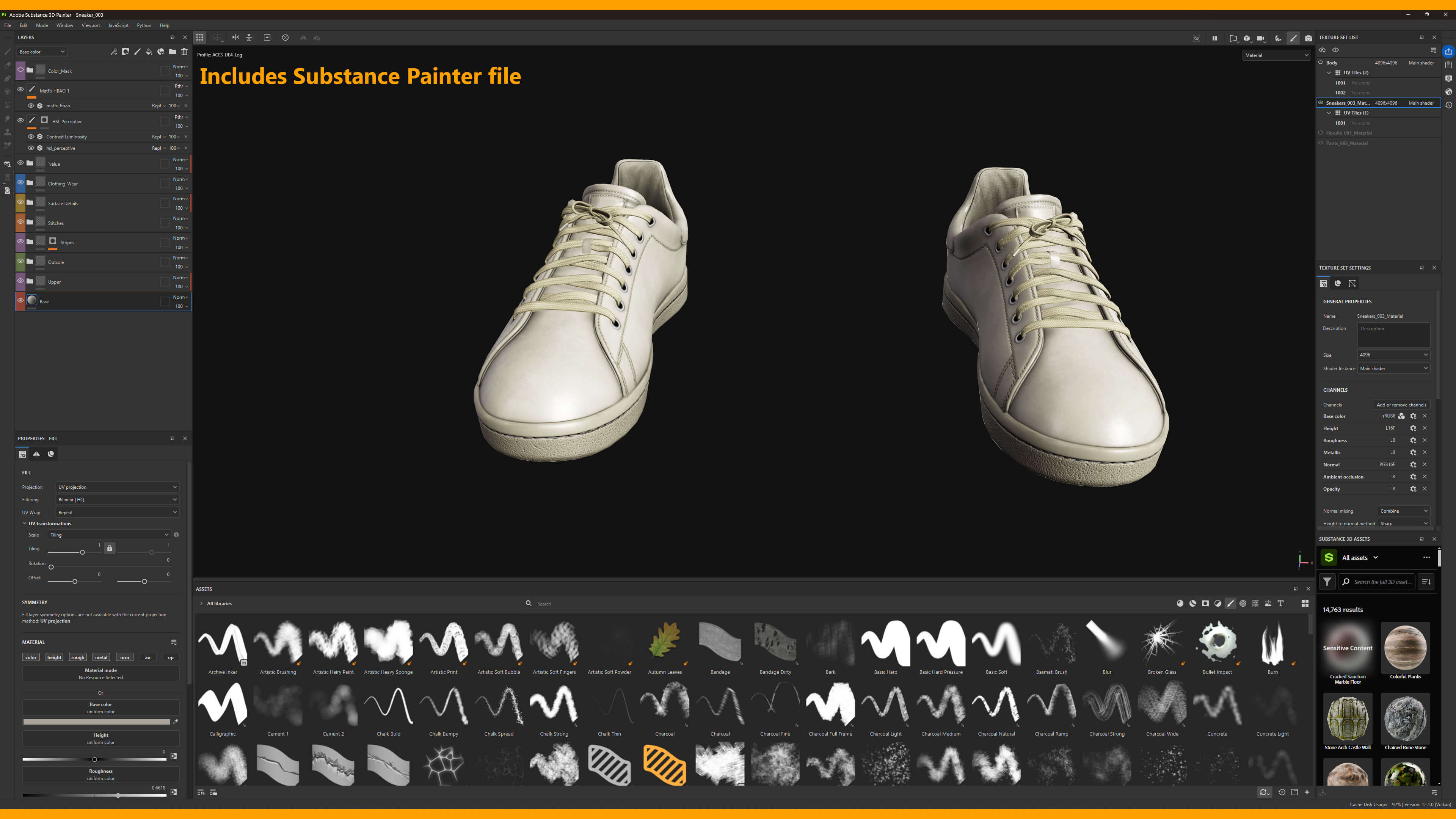 Sneakers 003 ZBrush / Substance Painter / MHPKG 3D Model