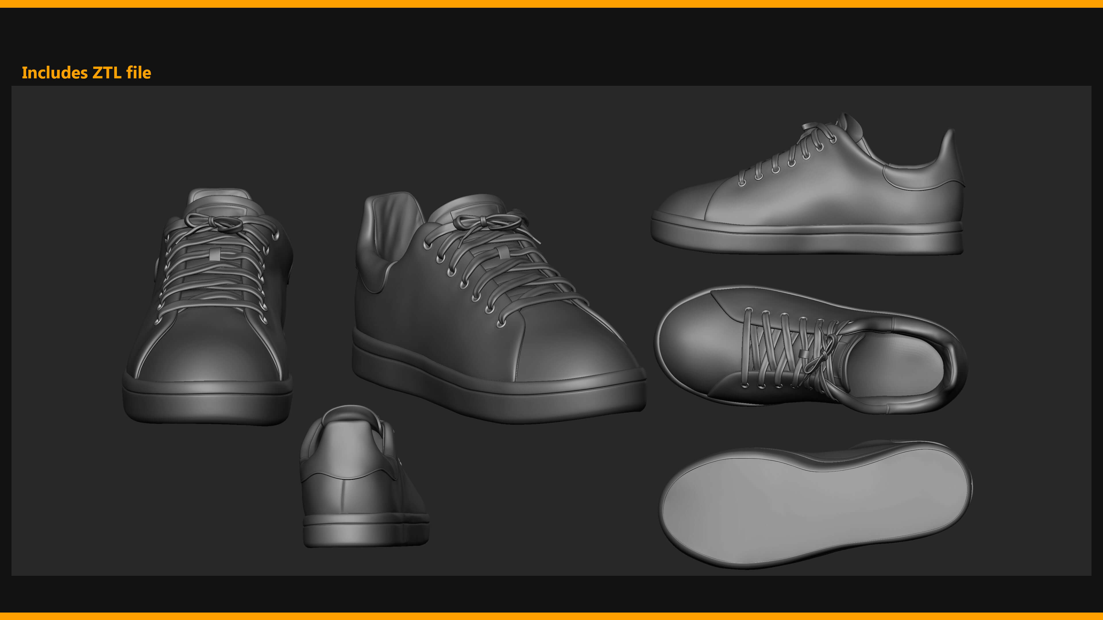 Sneakers 003 ZBrush / Substance Painter / MHPKG 3D Model