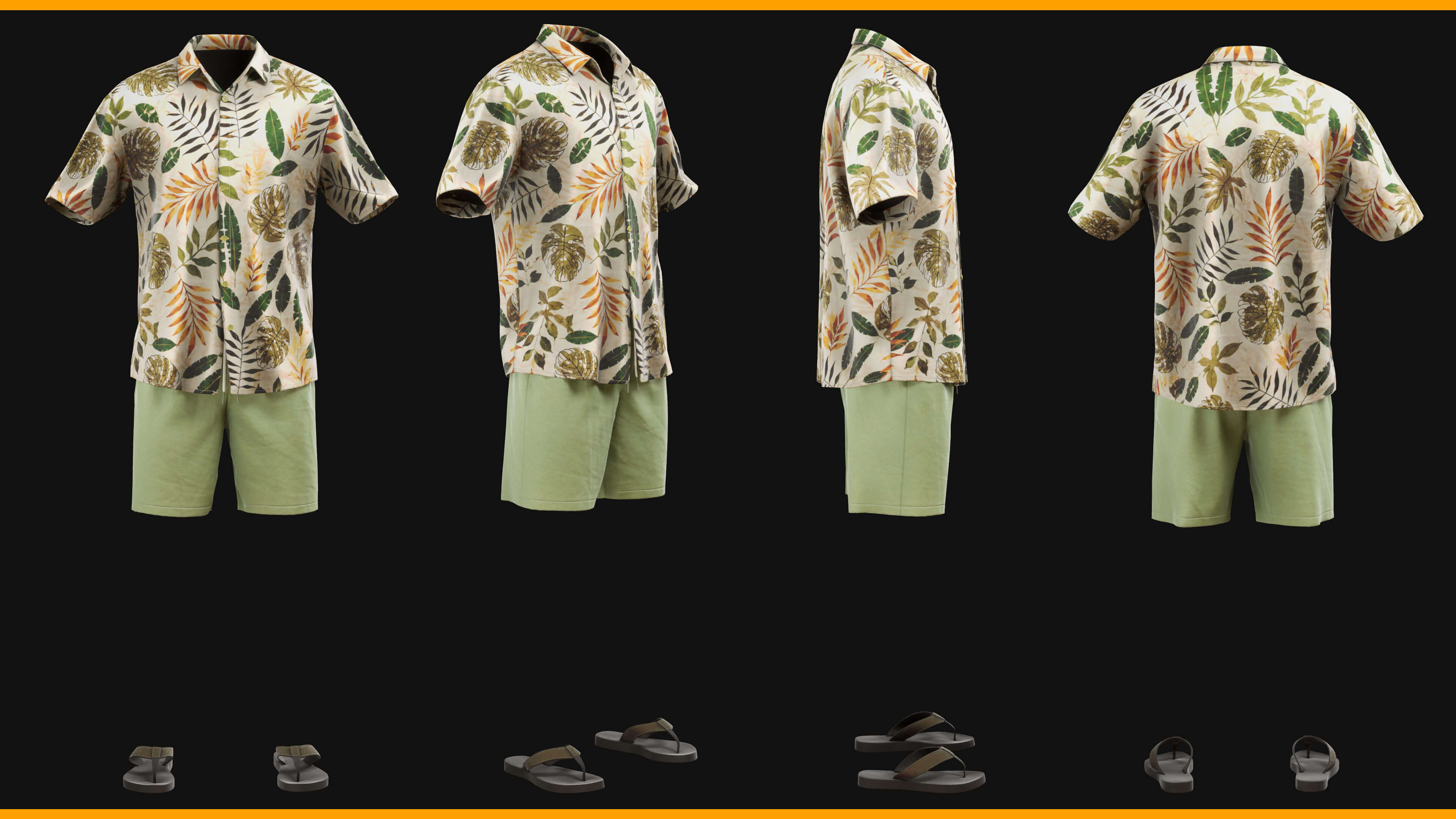 Tropical Summer Outfit for Matahuman 006 - MHPKG 3D Model