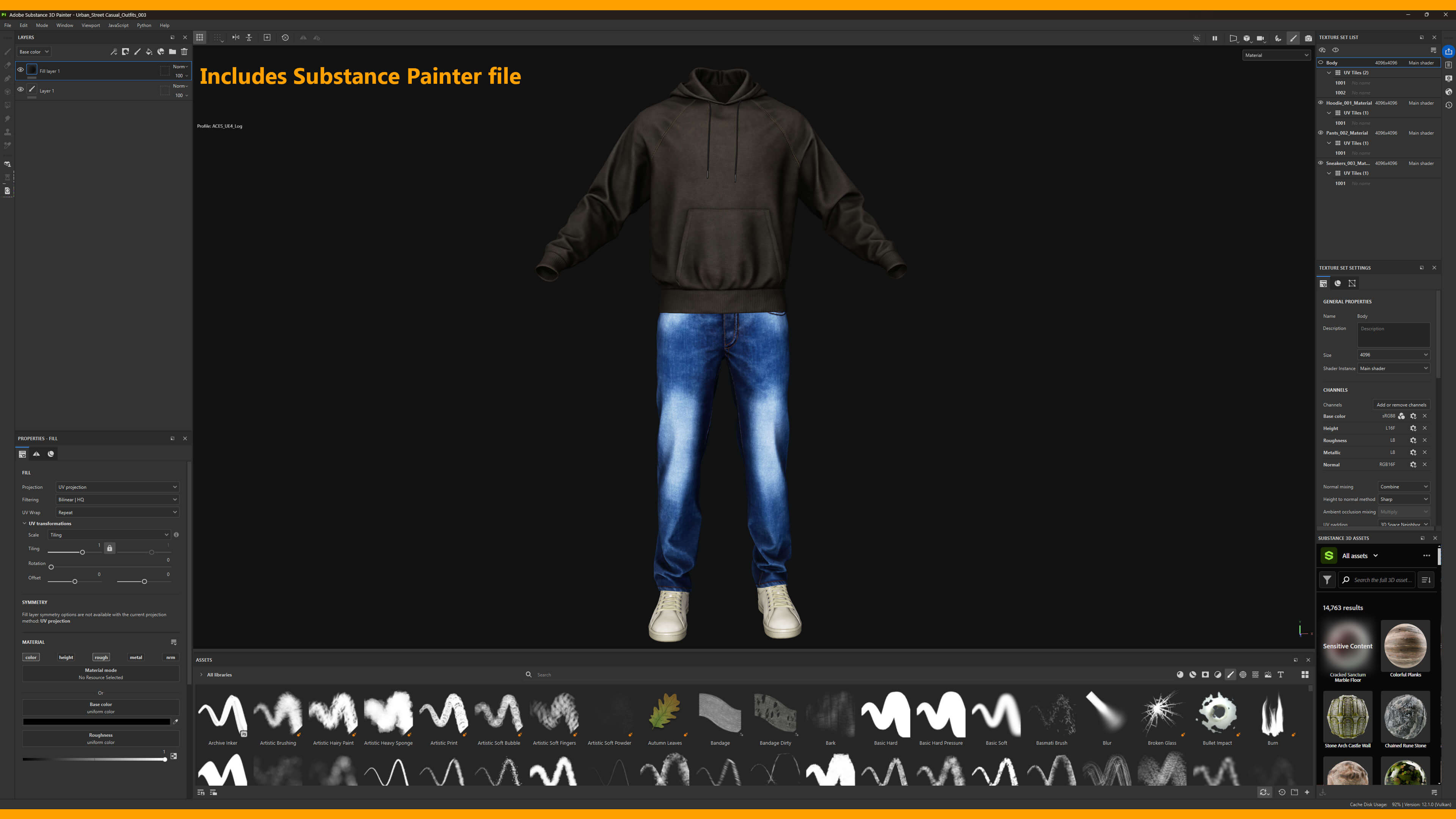 Urban Street Casual Outfit 003 ZBrush / Clo3D &amp Marvelo 3D Model