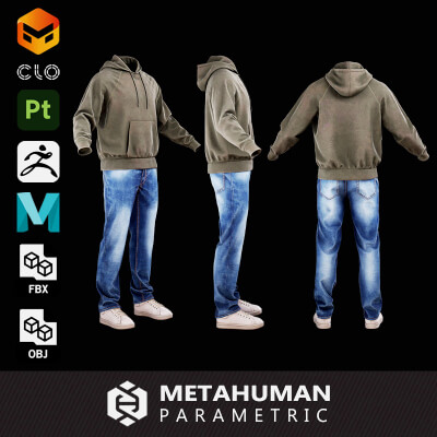 Urban Street Casual Outfit 003 (ZBrush / Clo3D & Marvelo