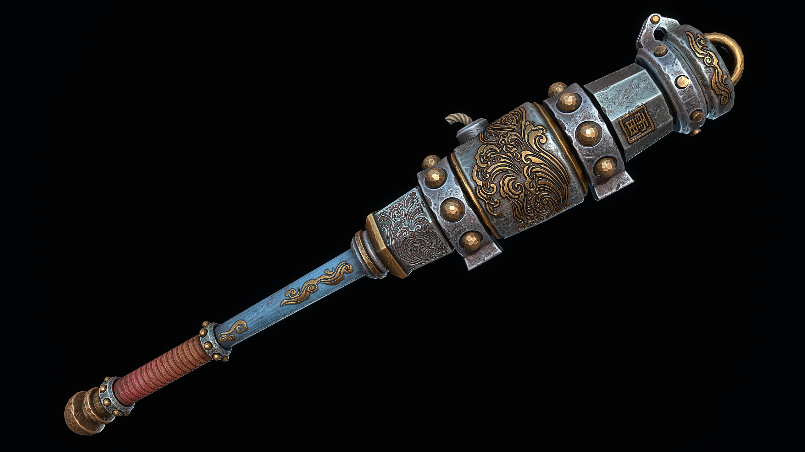 Ornate Mace Cannon 3D Render, Digital Artwork by CGnewbie