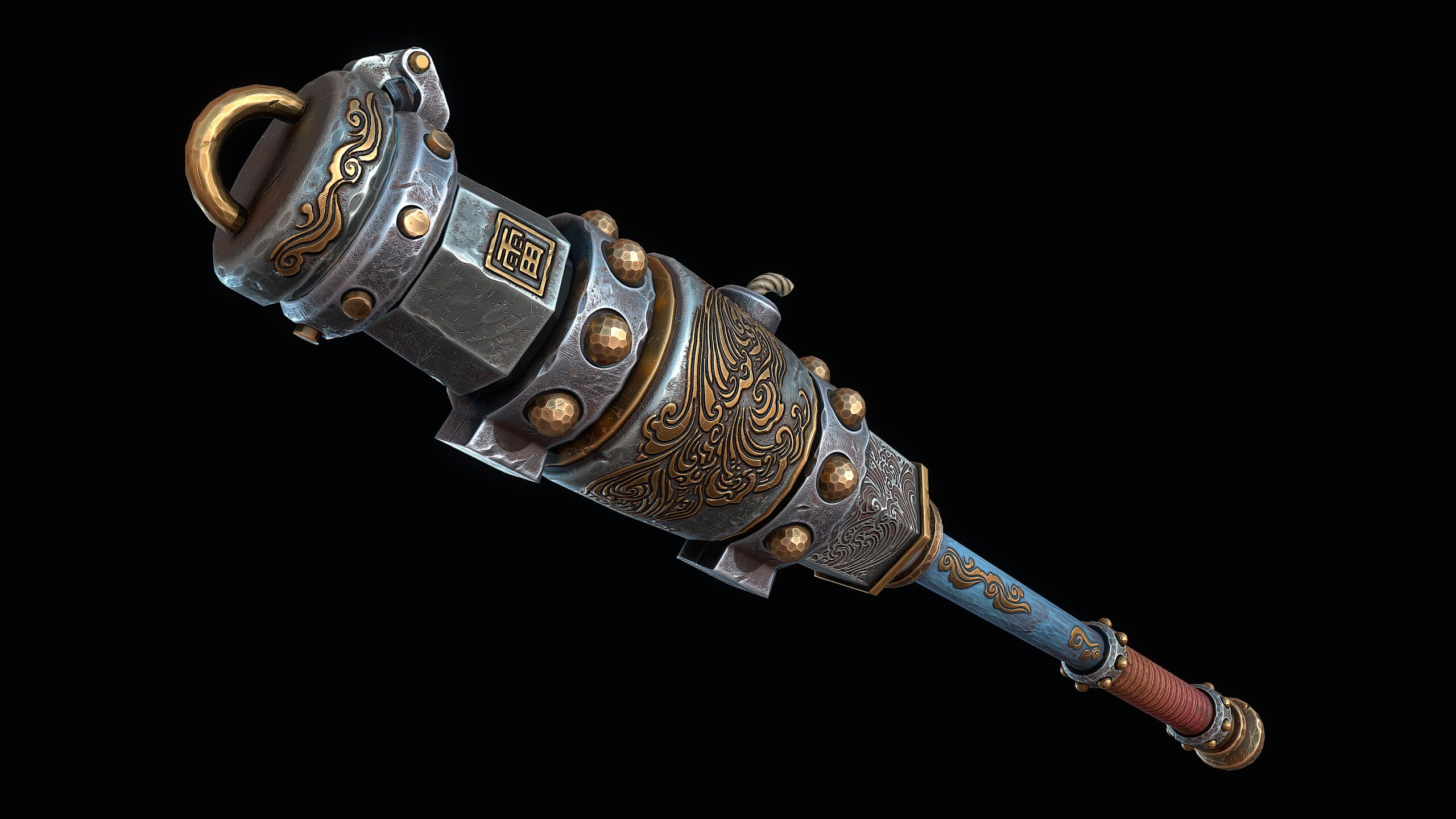 Ornate Mace Cannon 3D Render, Digital Artwork by CGnewbie