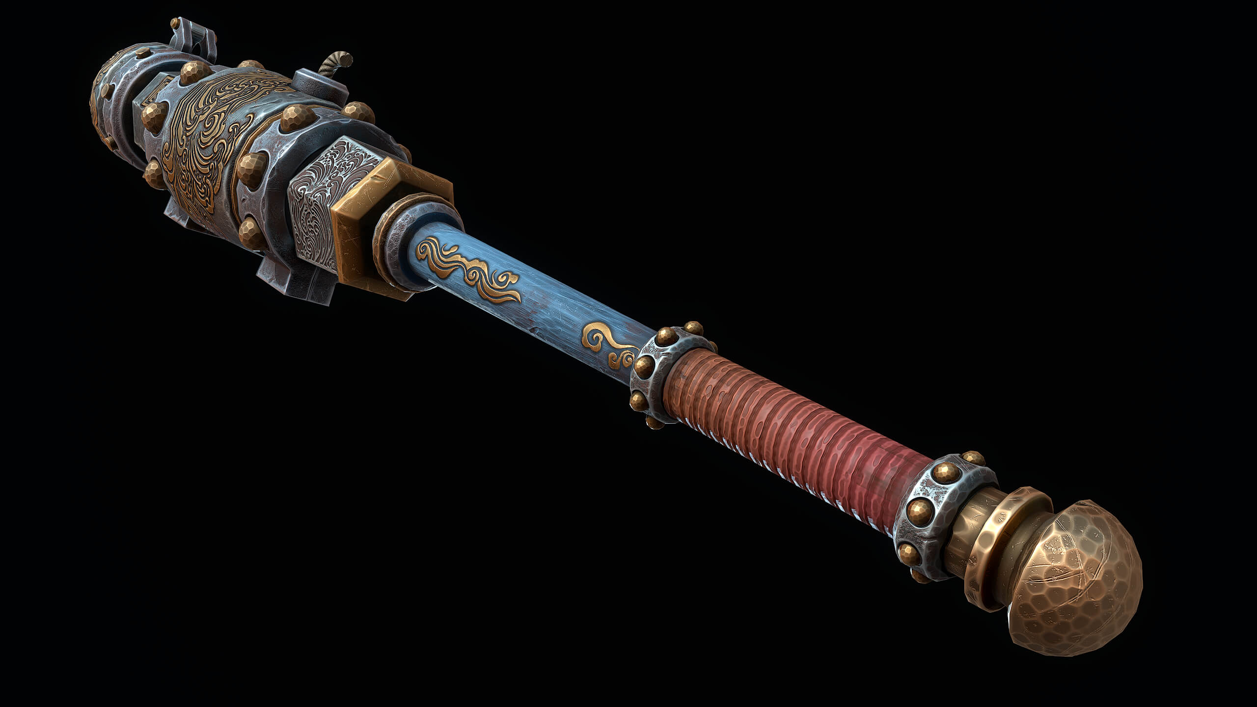 Ornate Mace Cannon 3D Render, Digital Artwork by CGnewbie