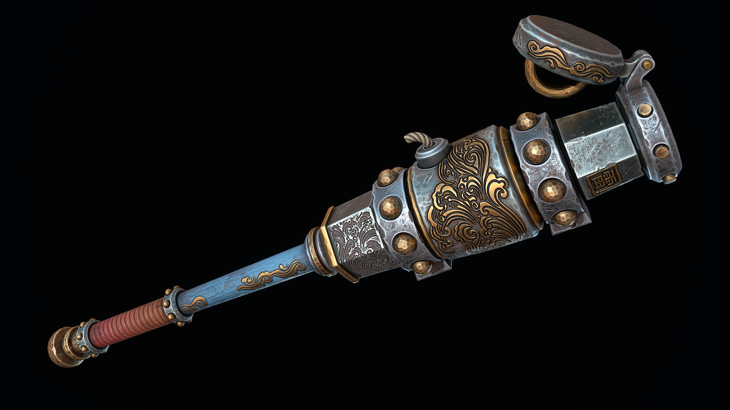 Ornate Mace Cannon 3D Render, Digital Artwork by CGnewbie