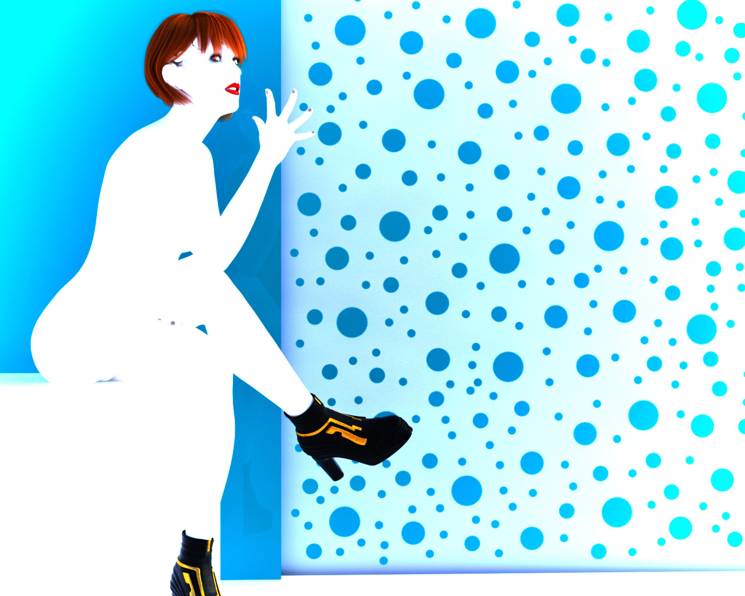 Blue 3D Render, Digital Artwork by ChickenTooth