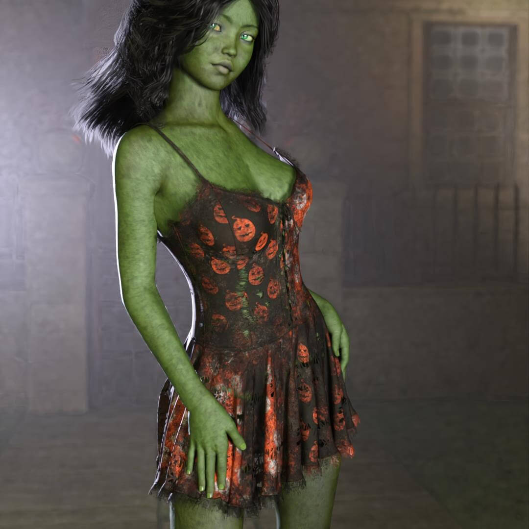 dForce Trickster Dress for Genesis 9 and Genesis 8 Female Daz Content