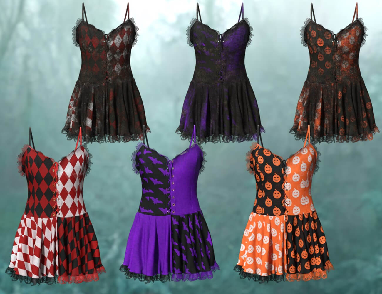 dForce Trickster Dress for Genesis 9 and Genesis 8 Female Daz Content