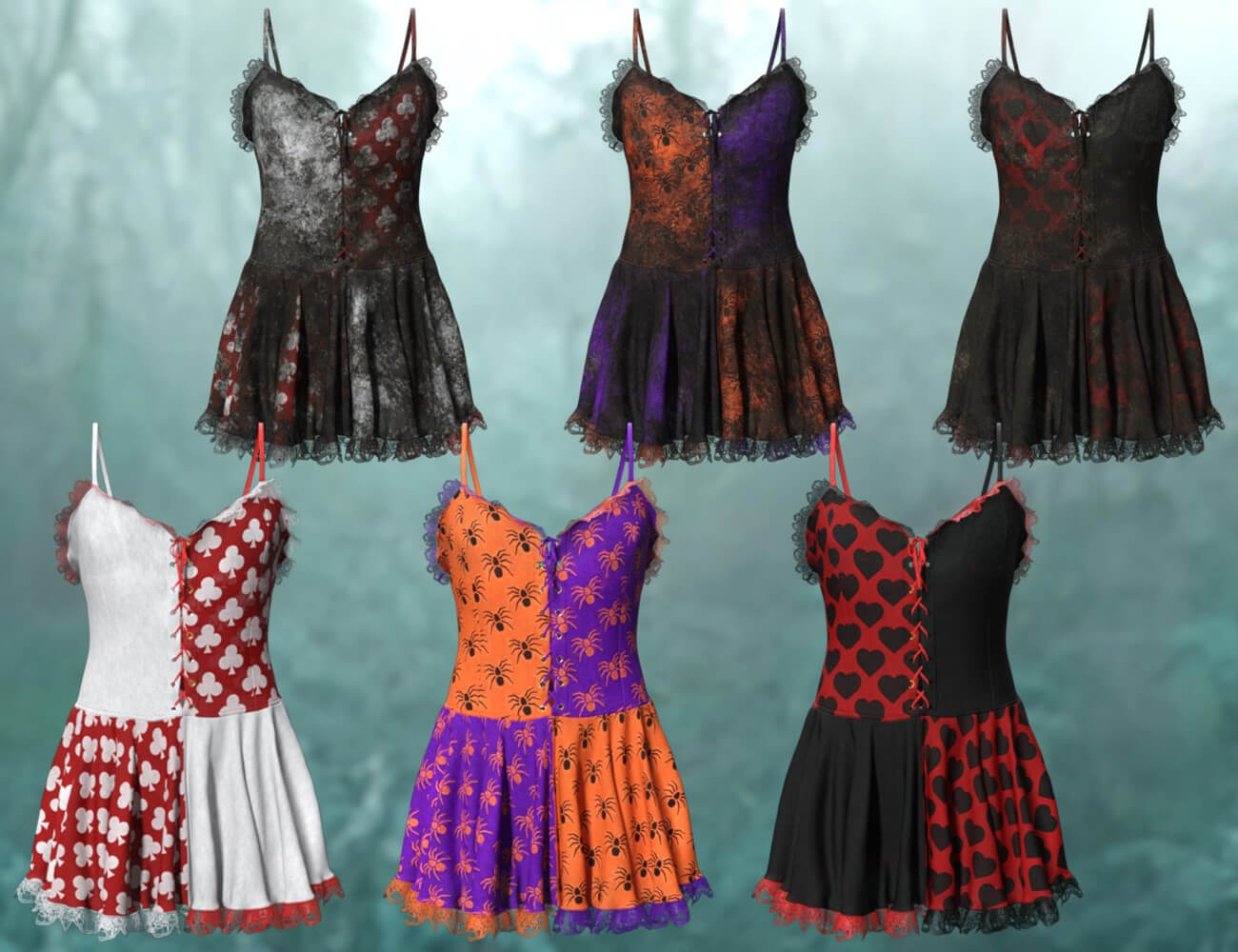 dForce Trickster Dress for Genesis 9 and Genesis 8 Female Daz Content