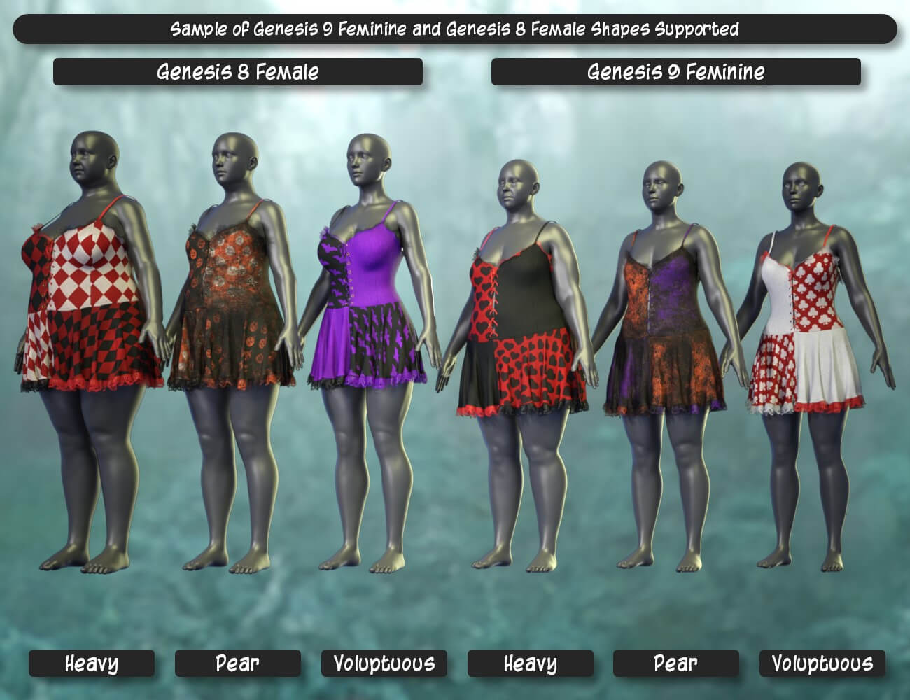 dForce Trickster Dress for Genesis 9 and Genesis 8 Female Daz Content
