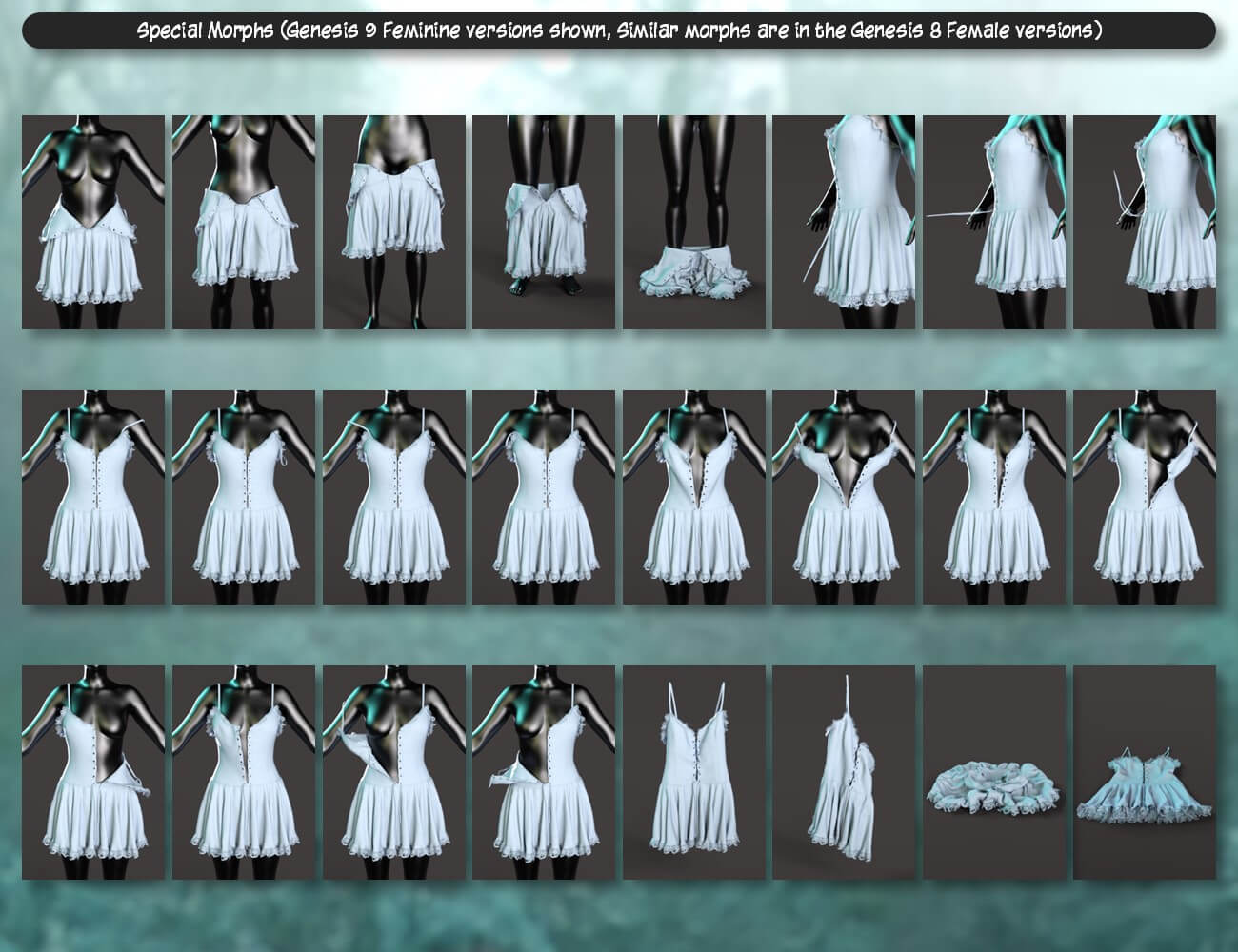 dForce Trickster Dress for Genesis 9 and Genesis 8 Female Daz Content