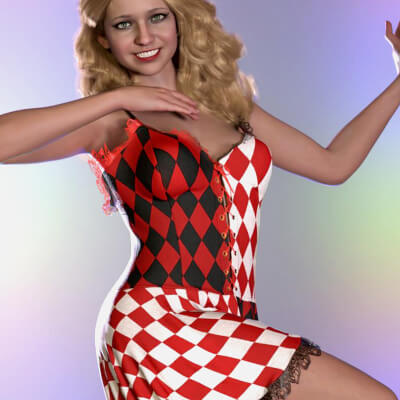 dForce Trickster Dress for Genesis 9 and Genesis 8 Female Daz Content
