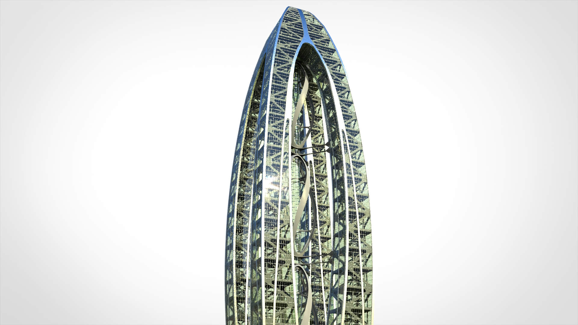Eco Wind Turbine Building 3D Render, Digital Artwork by Chtazi