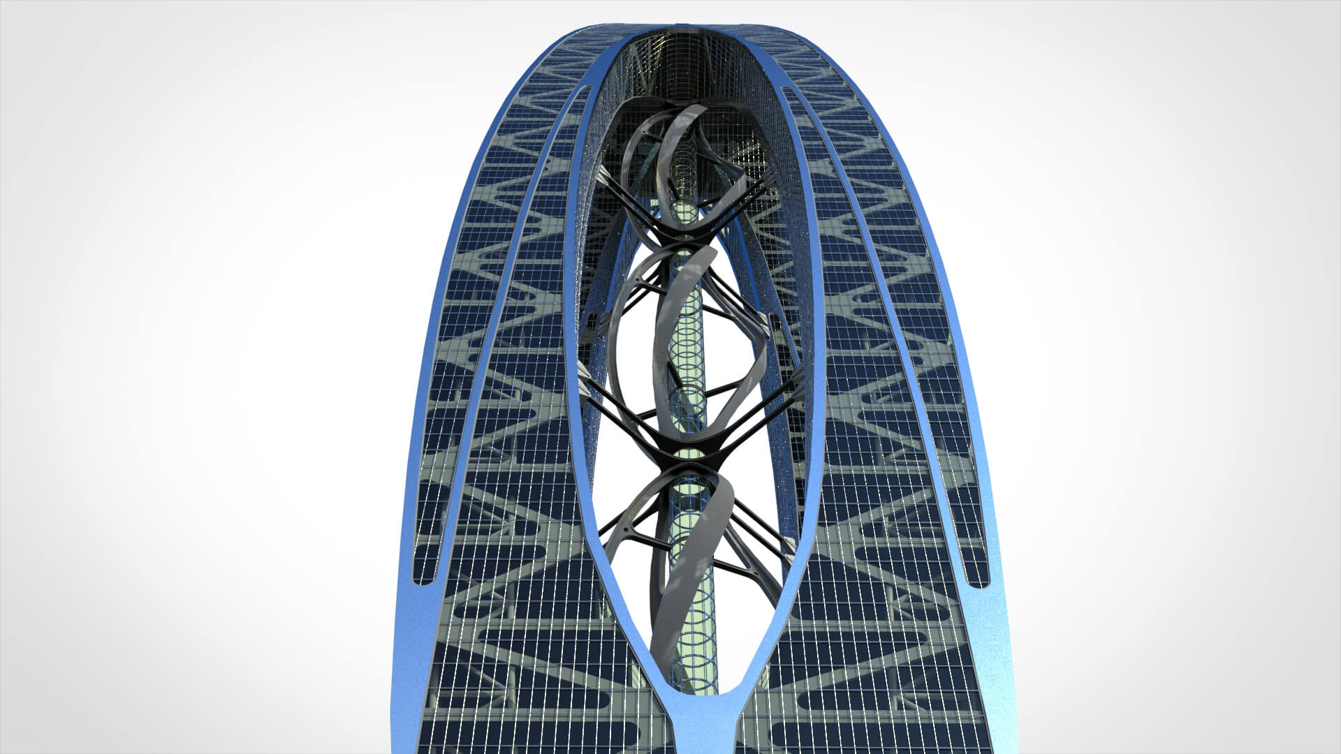 Eco Wind Turbine Building 3D Render, Digital Artwork by Chtazi