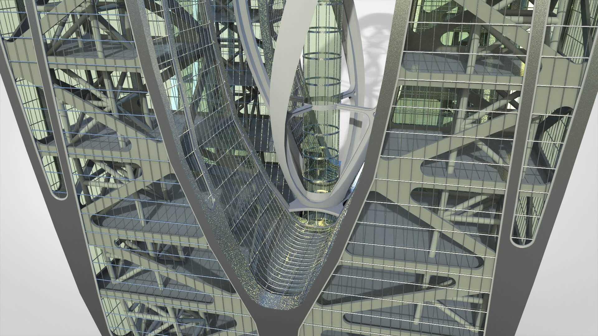 Eco Wind Turbine Building 3D Render, Digital Artwork by Chtazi