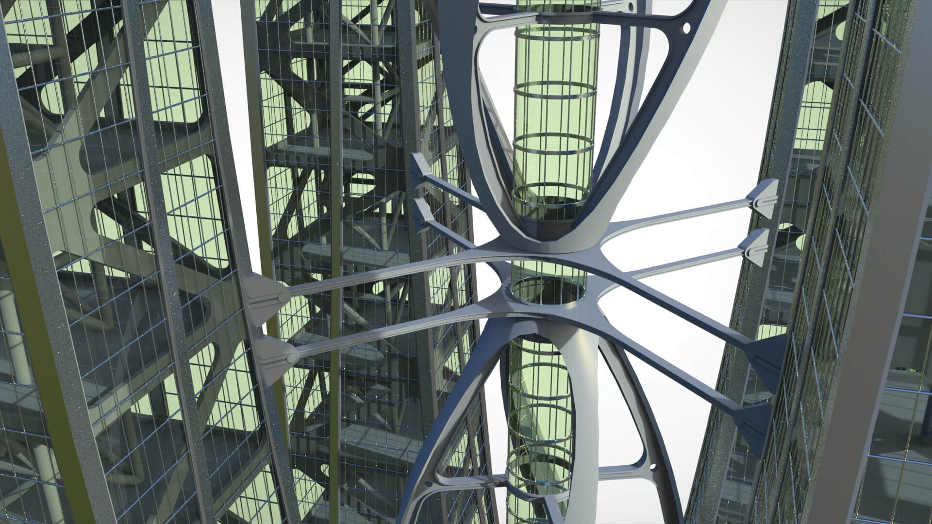Eco Wind Turbine Building 3D Render, Digital Artwork by Chtazi