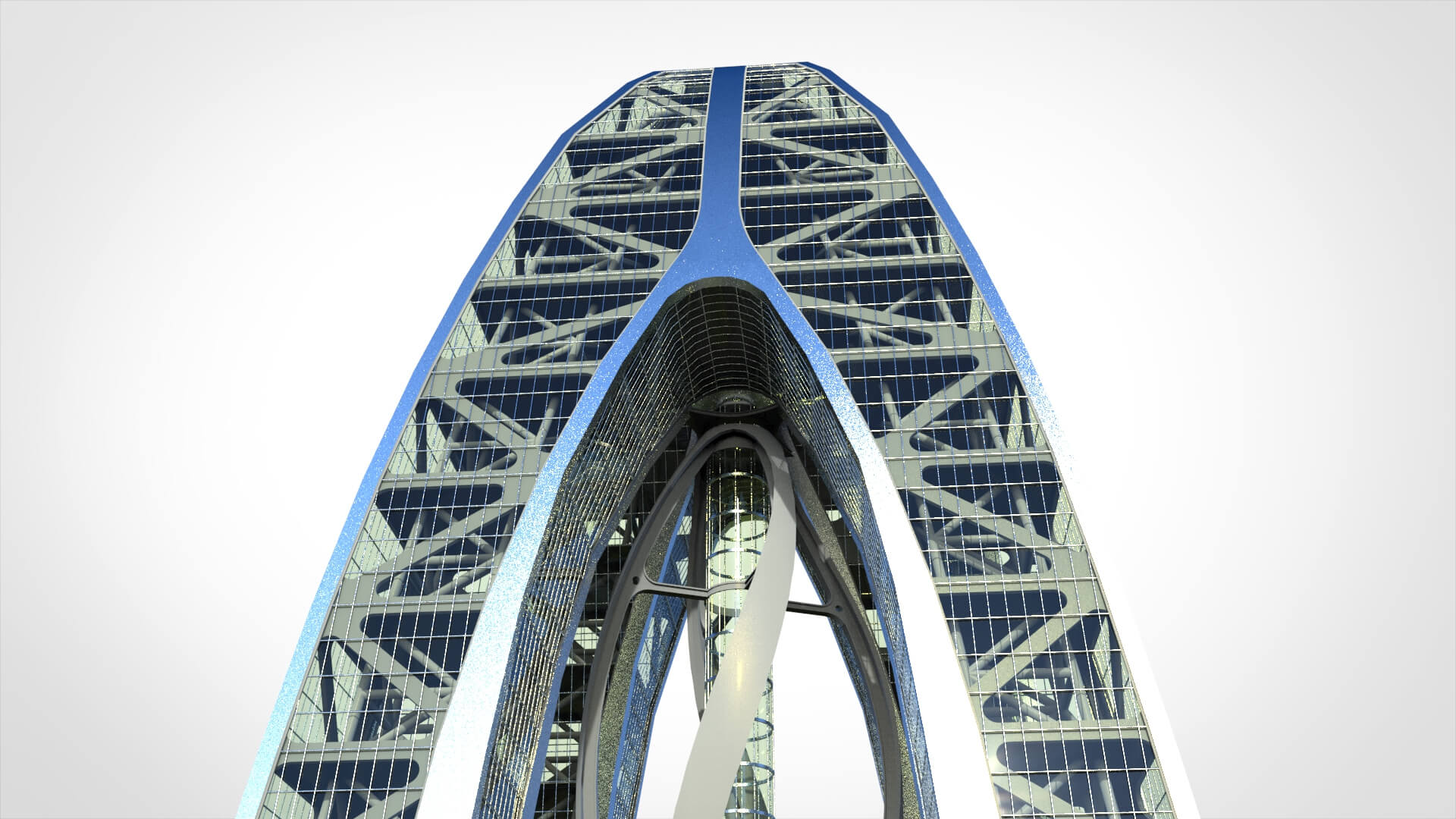 Eco Wind Turbine Building 3D Render, Digital Artwork by Chtazi