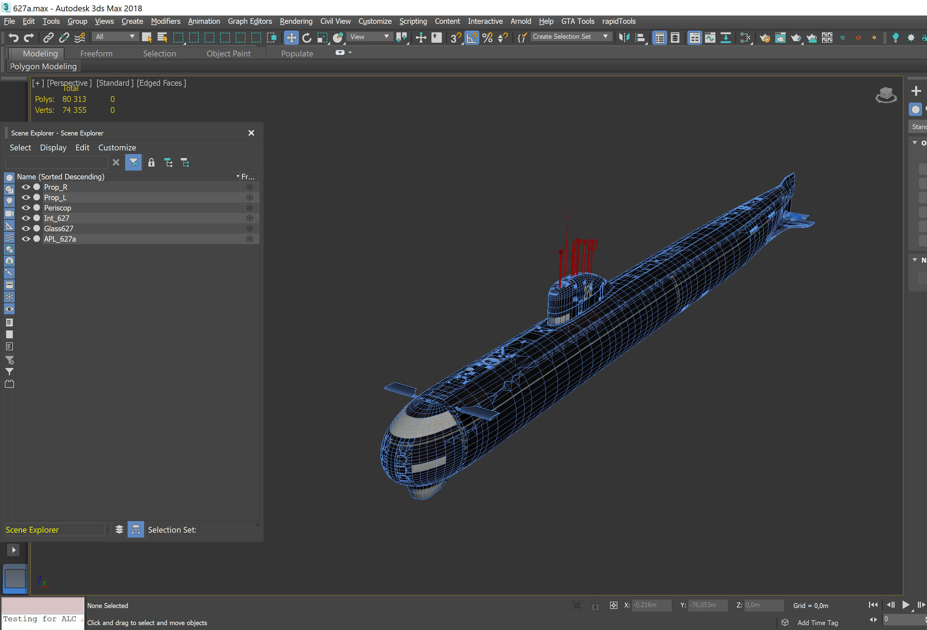 K-3 Submarine Project 627 3D Model