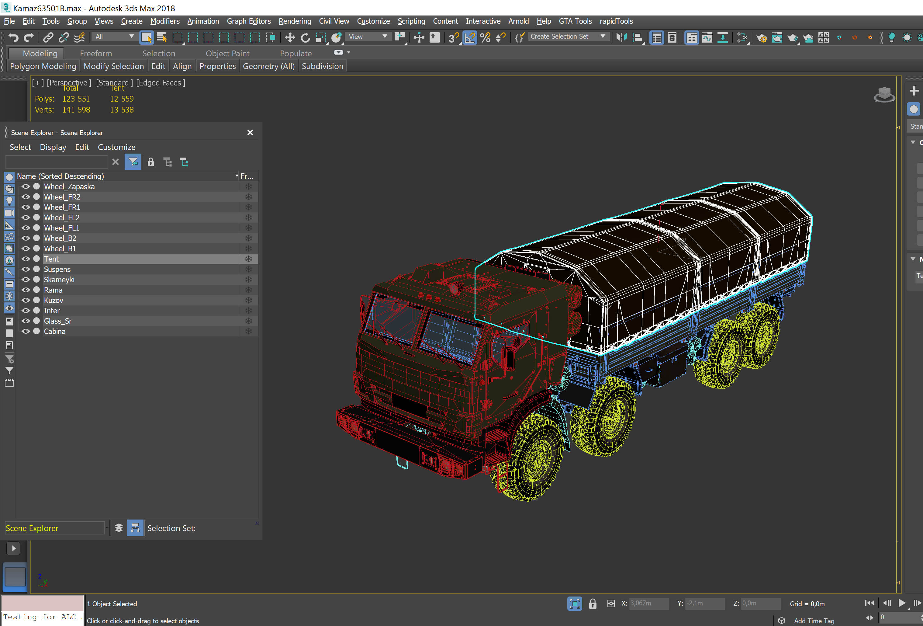 Kamaz 63501 Armored 3D Model