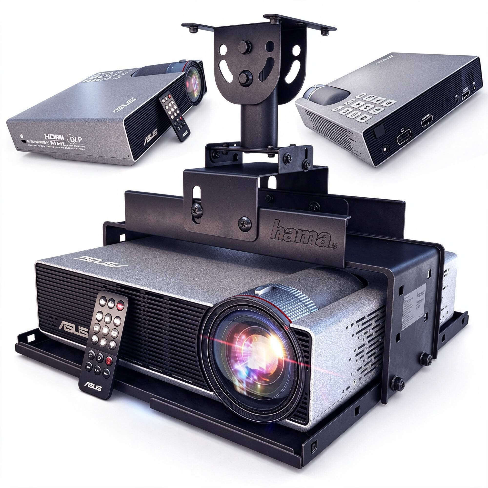 Asus DLP Projector with Hama Ceiling Mount and Remote 3D Mod 3D Model