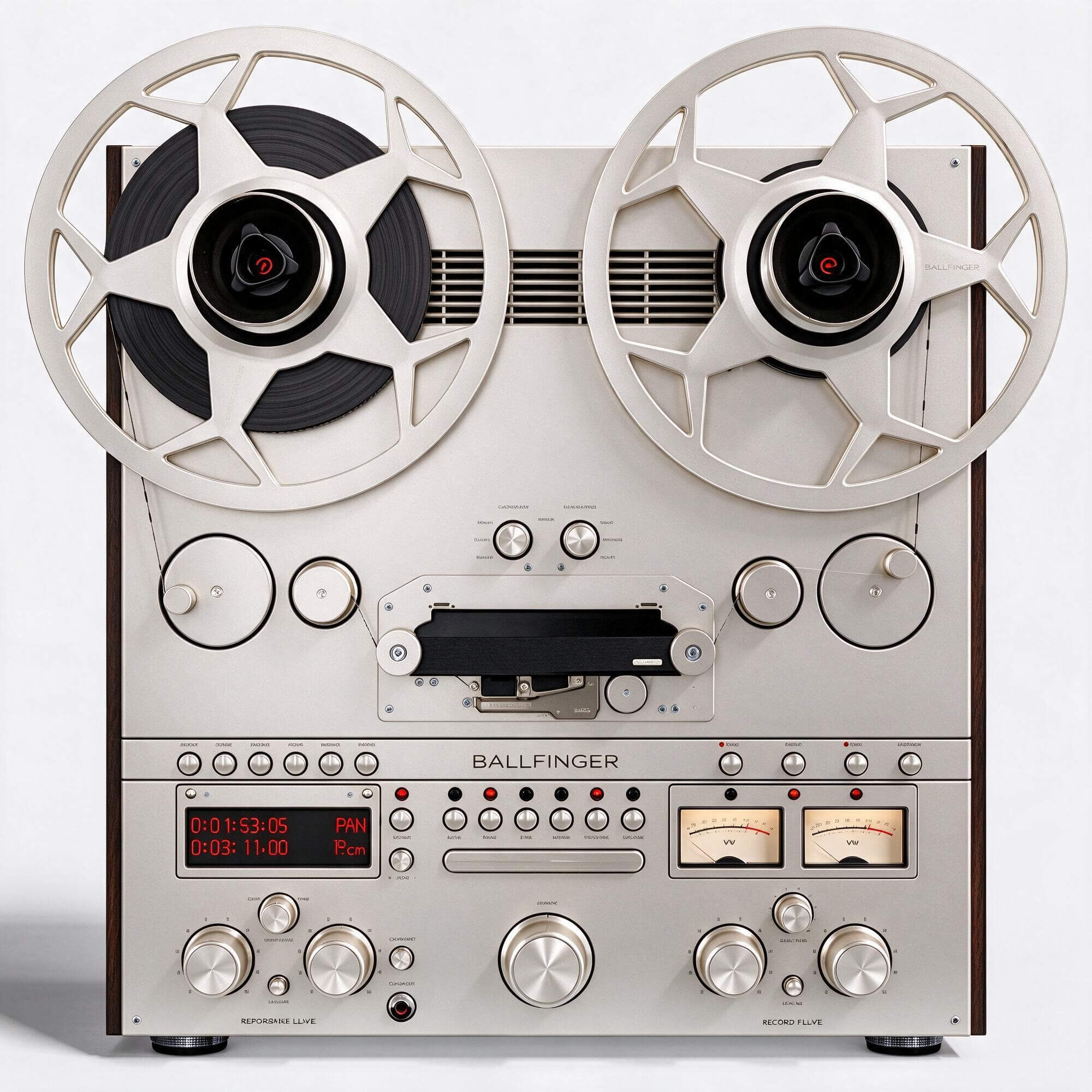 Ballfinger Silver Reel to Reel Tape Recorder 3D Model 3D Model