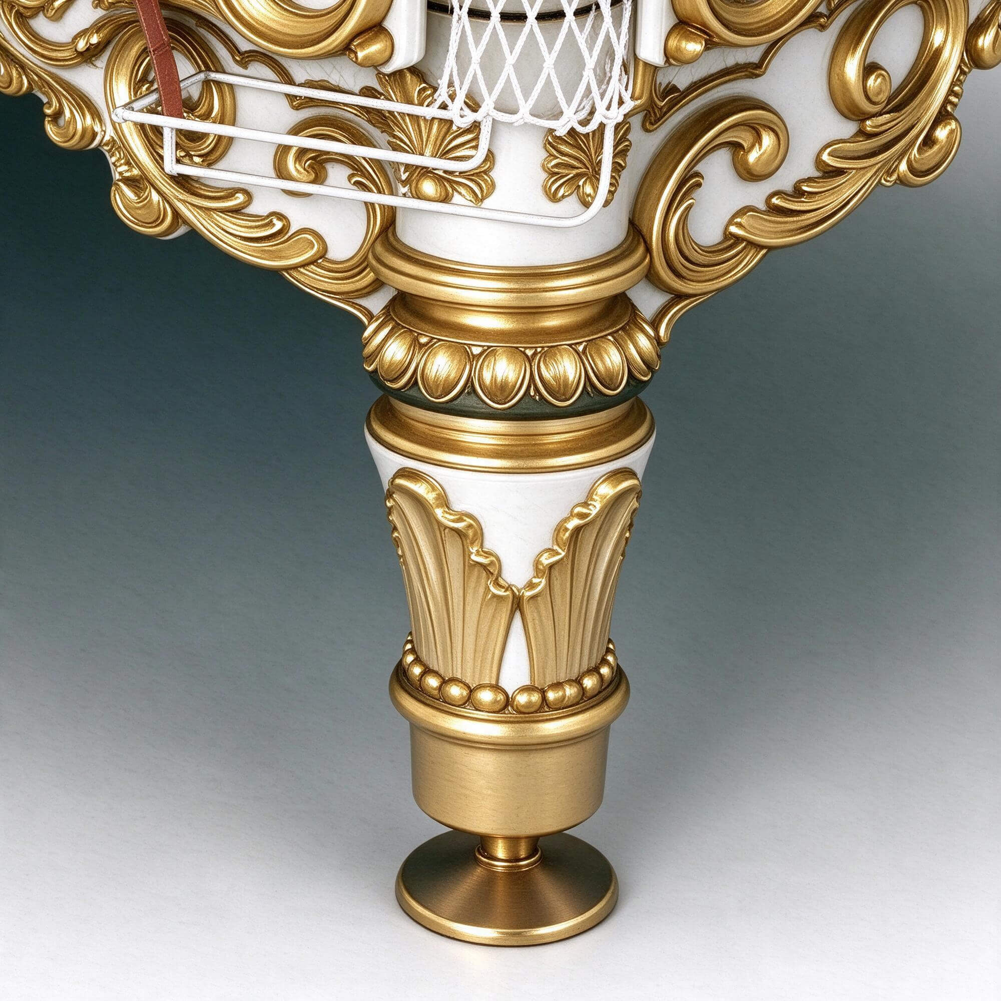 Baroque Ornate White and Gold Billiard Table Green Felt 3D M 3D Model