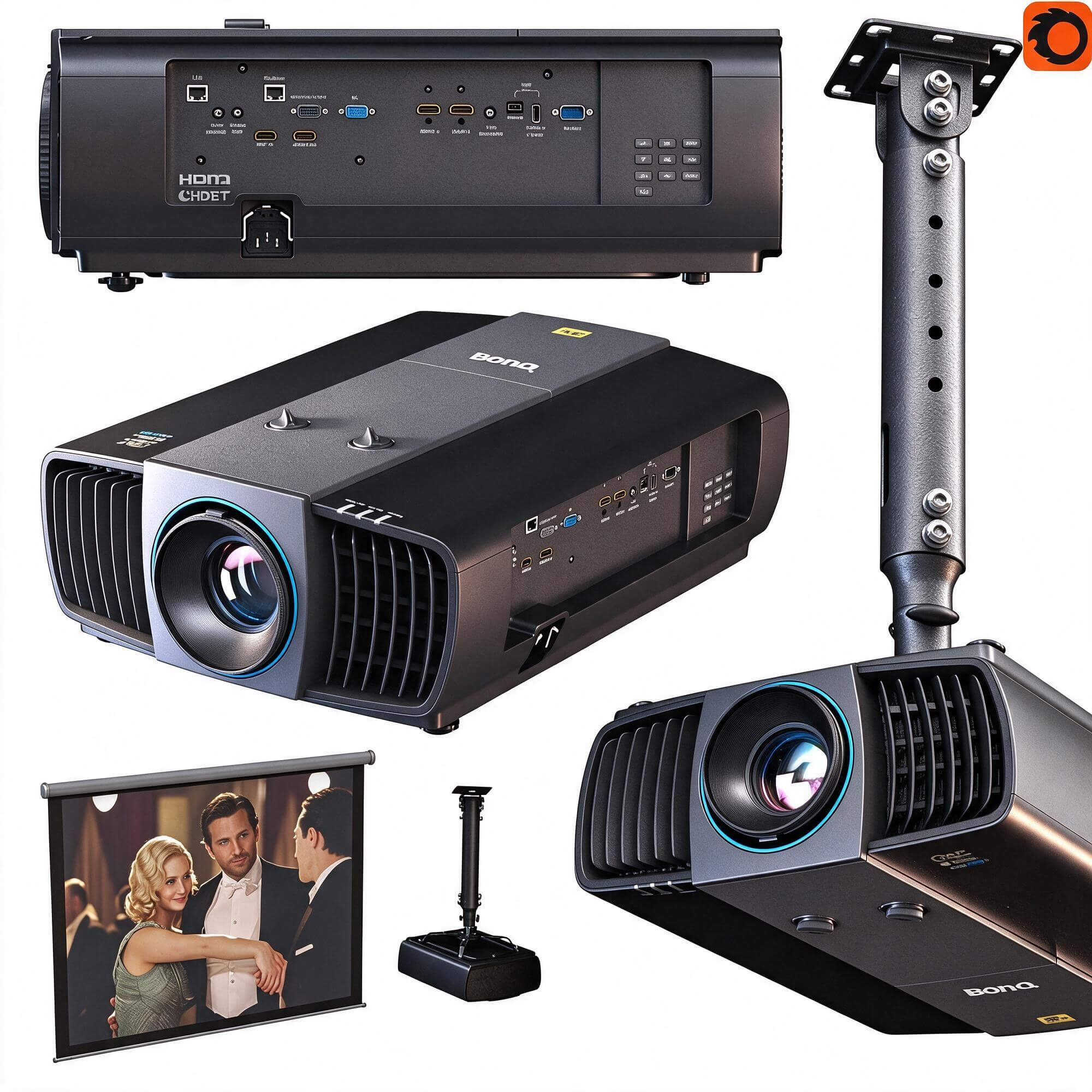 BenQ Professional Laser Projector Set 3D Model 3D Model