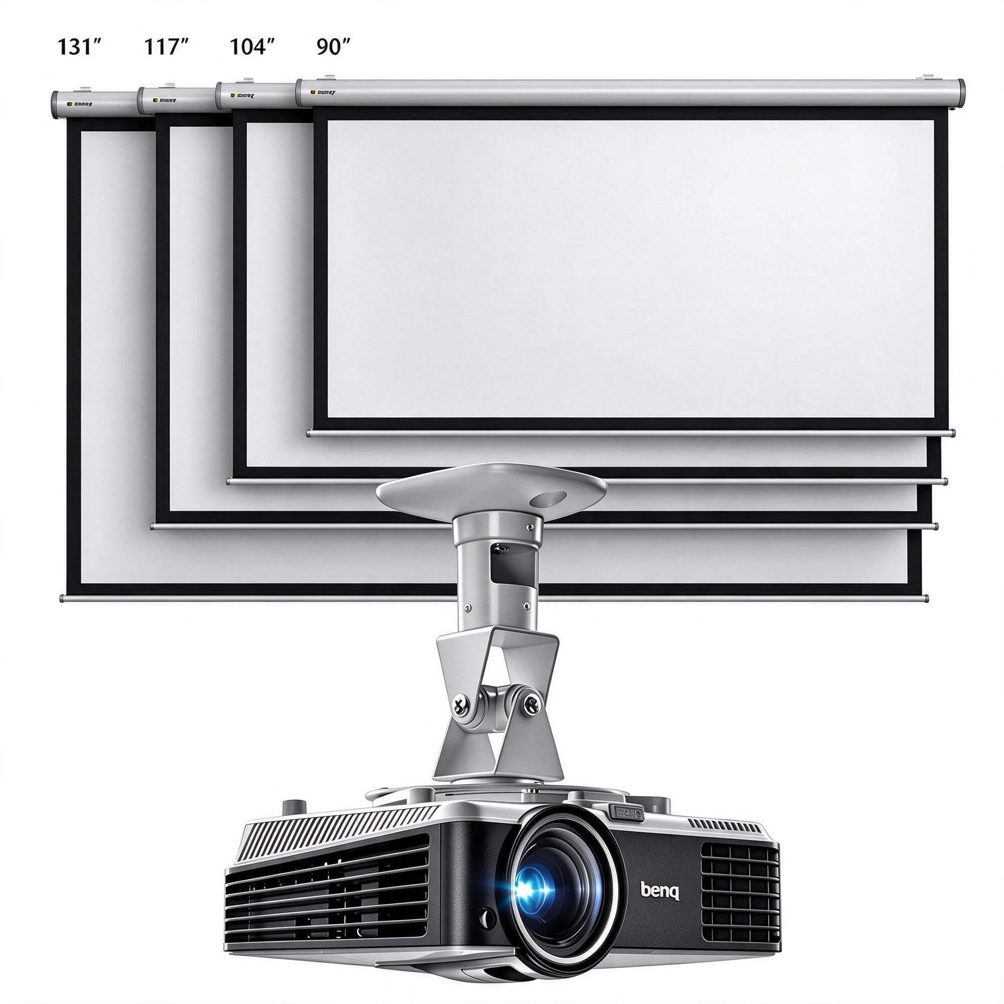 BenQ Projector and Multi Size Projection Screen Set 3D Model 3D Model