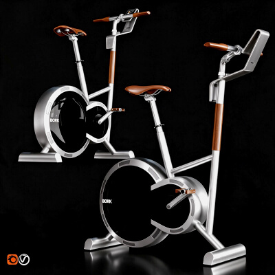 Bork D672 Exercise Bike 3D Model Stylish Home Stationary Fit