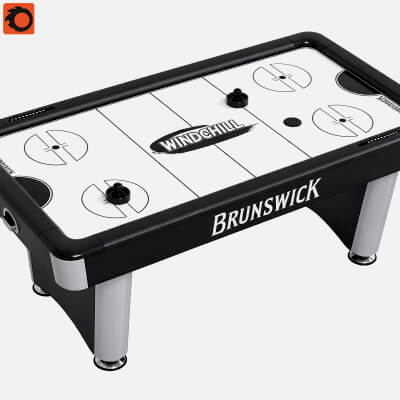 Brunswick Windchill Air Hockey Table 3D Model Game Table Ass