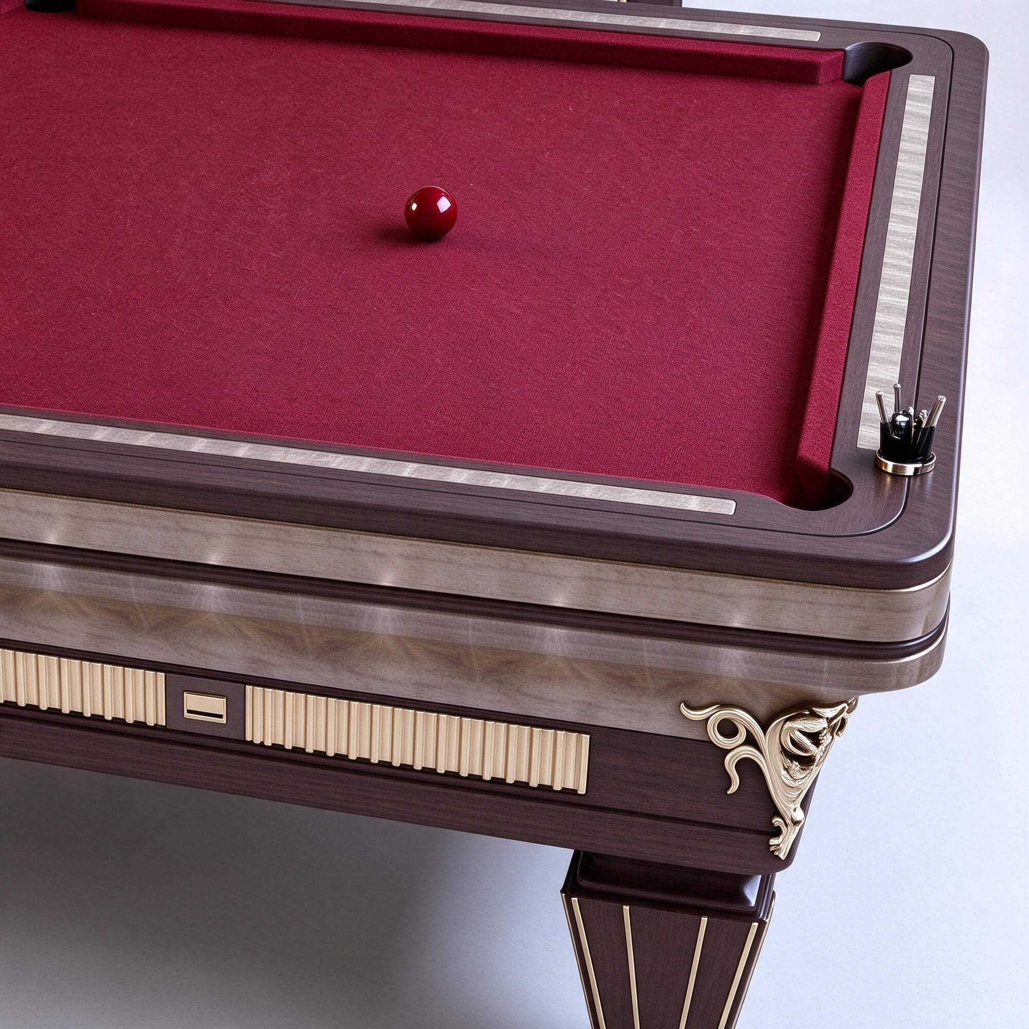 Classic Luxury Billiard Table with Matching Cue Storage Cabi 3D Model
