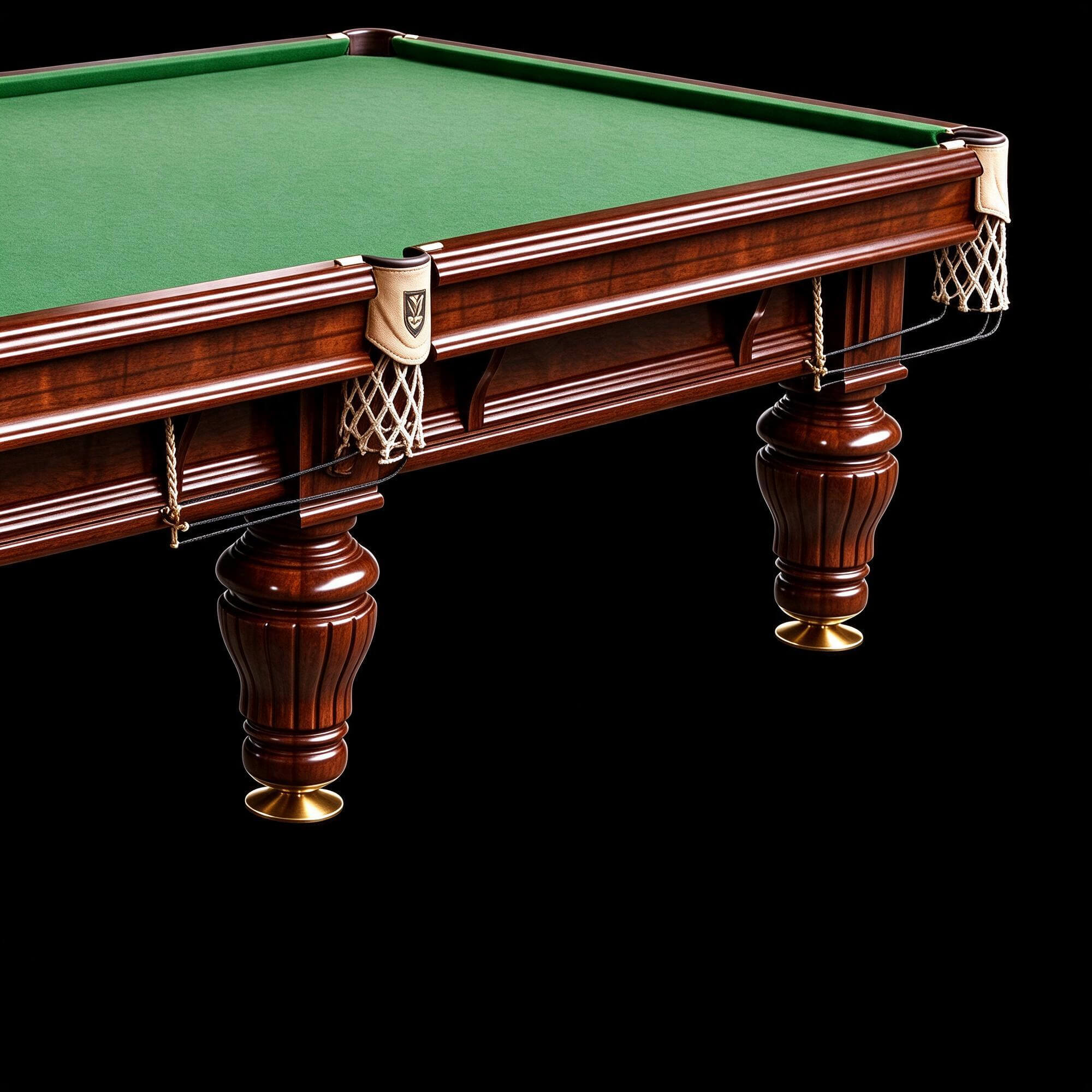 Classic Vintage Wooden Billiard Table Set with Cue Rack and 3D Model