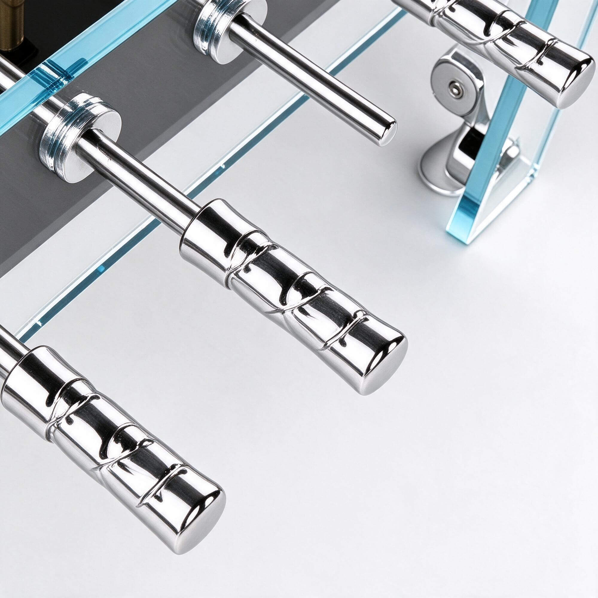 Clear Acrylic Transparent Foosball Table with Golden Player 3D Model