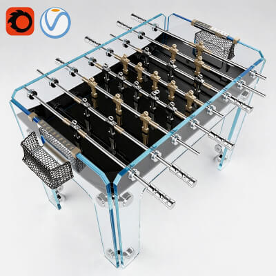 Clear Acrylic Transparent Foosball Table with Golden Player