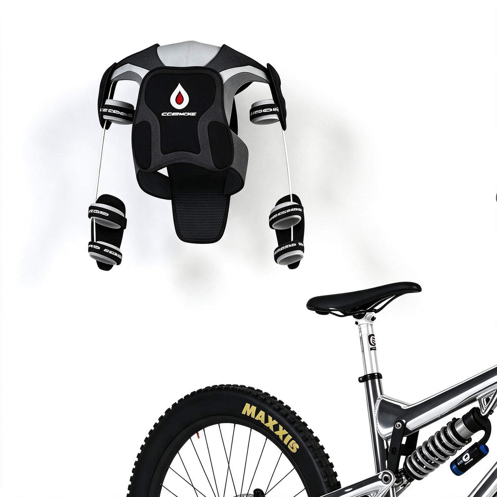 Downhill Mountain Bike with Protection Gear 3D Model 3D Model