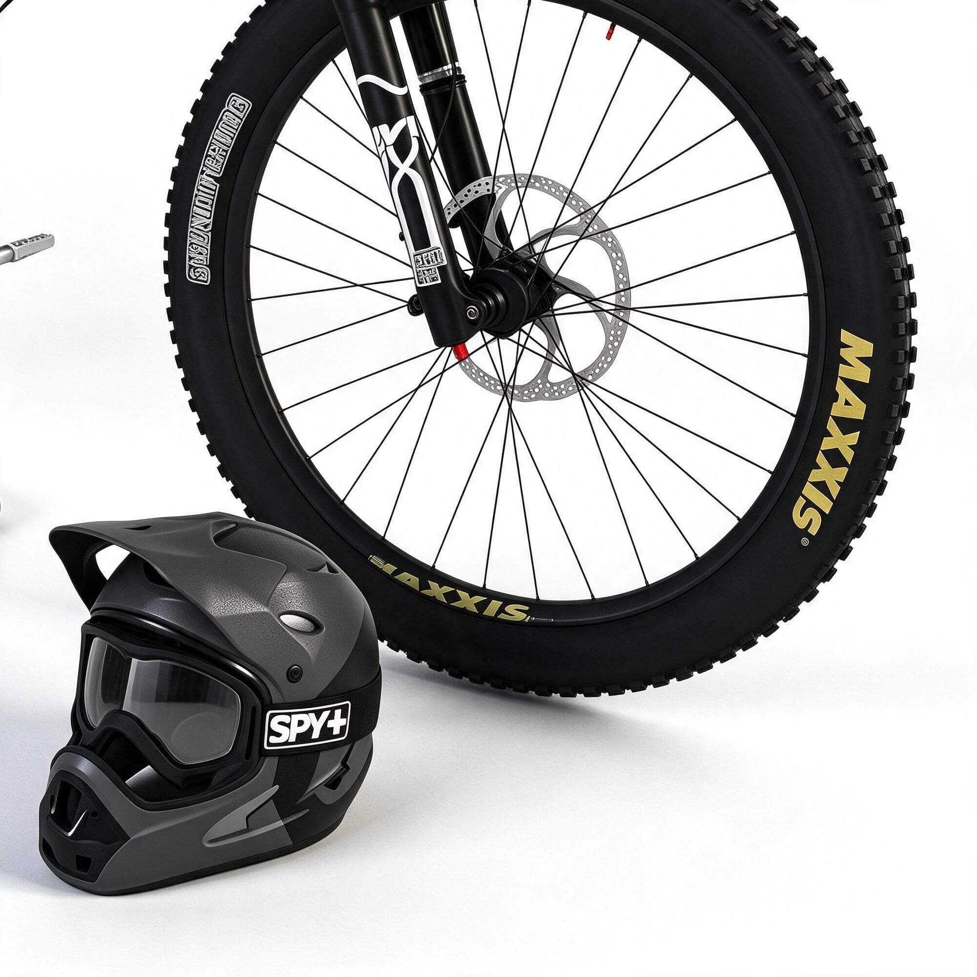 Downhill Mountain Bike with Protection Gear 3D Model 3D Model