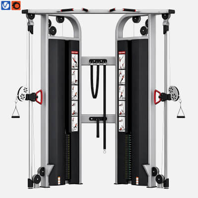 Dual Cable Crossover Machine 3D Model Commercial Gym Strengt 3D Model