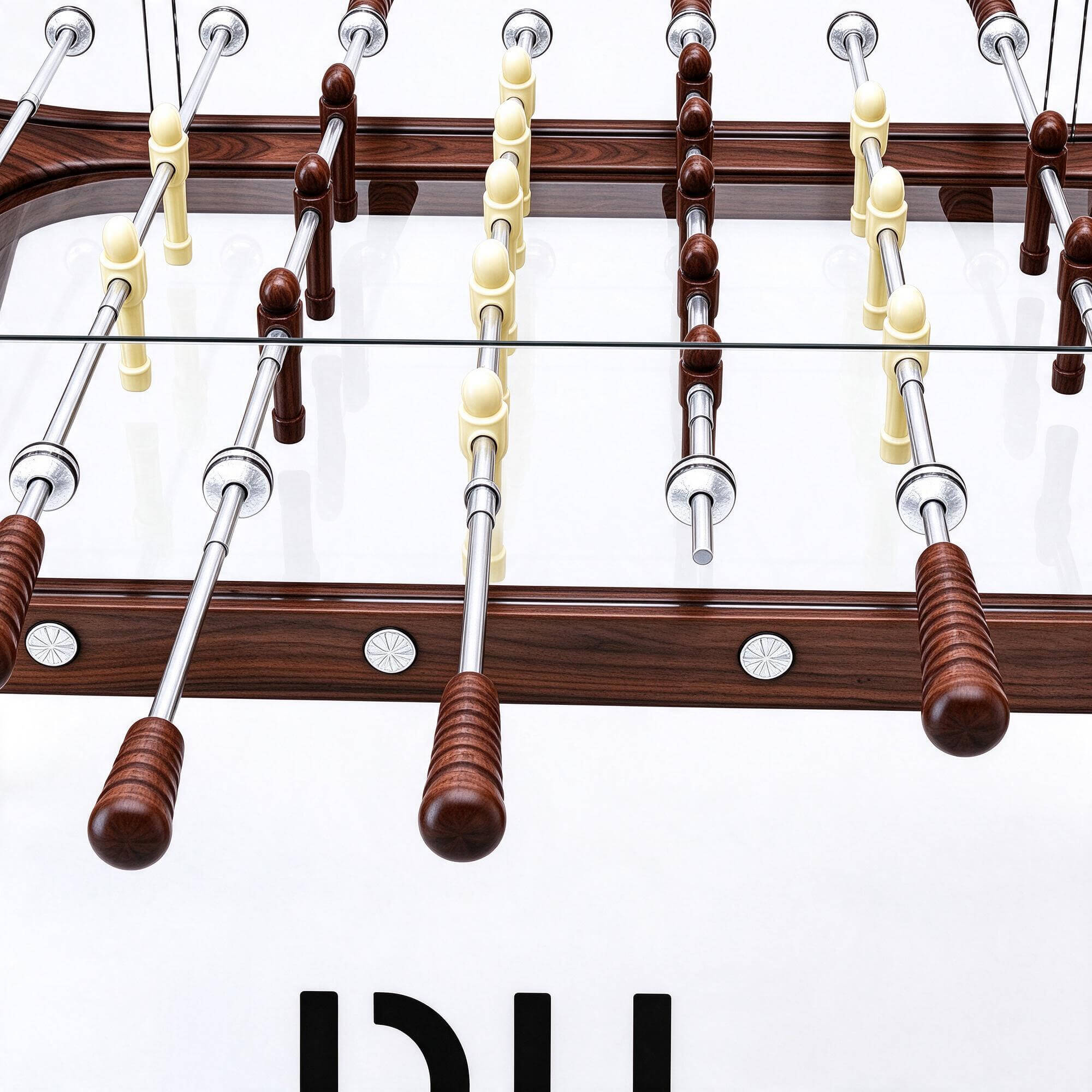Duplex Luxury Transparent Top Foosball Table Walnut Wood Fra 3D Model
