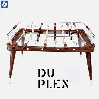 Duplex Luxury Transparent Top Foosball Table Walnut Wood Fra
