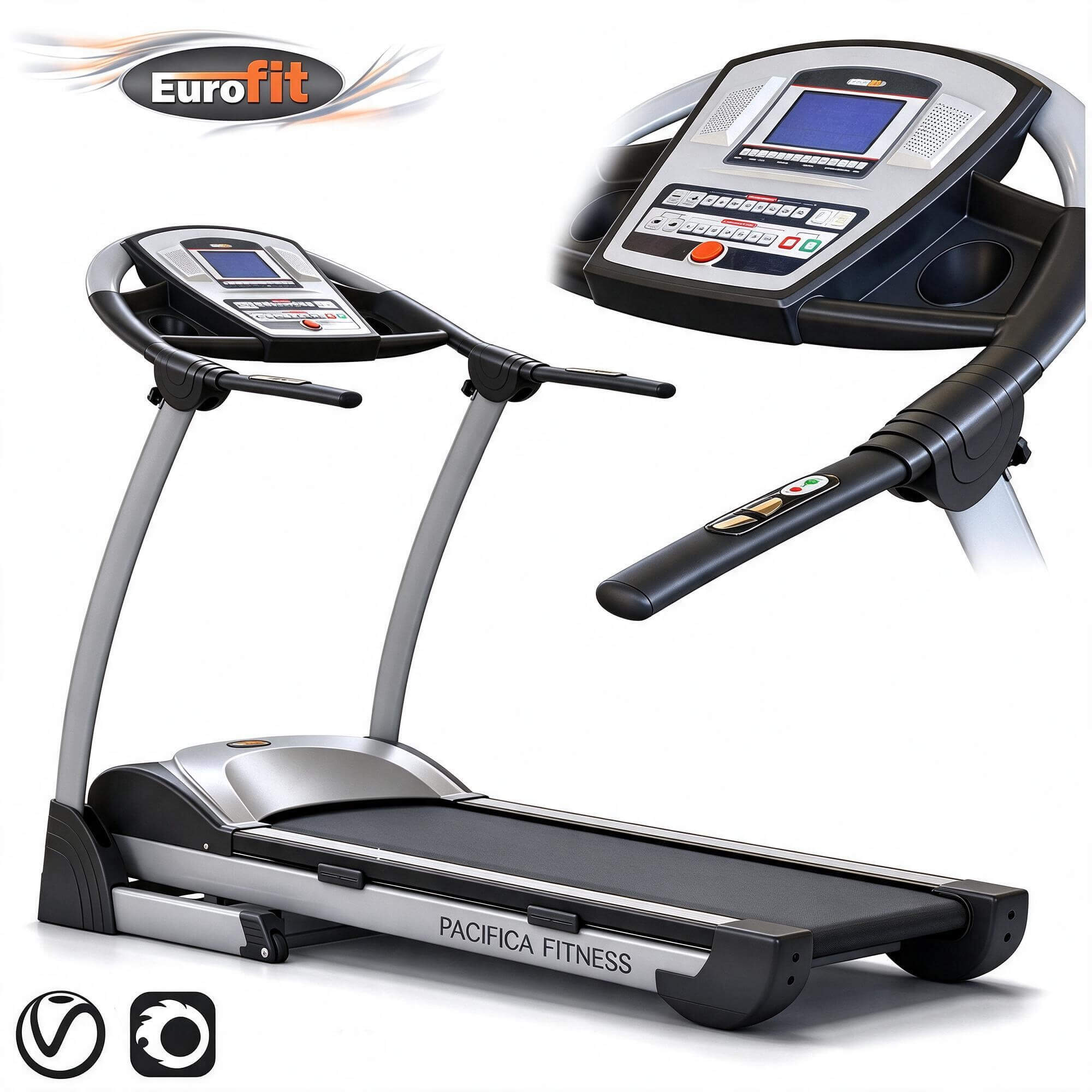 Eurofit Pacifica Fitness Treadmill 3D Model Running Machine 3D Model
