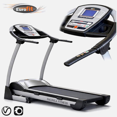 Eurofit Pacifica Fitness Treadmill 3D Model Running Machine 3D Model